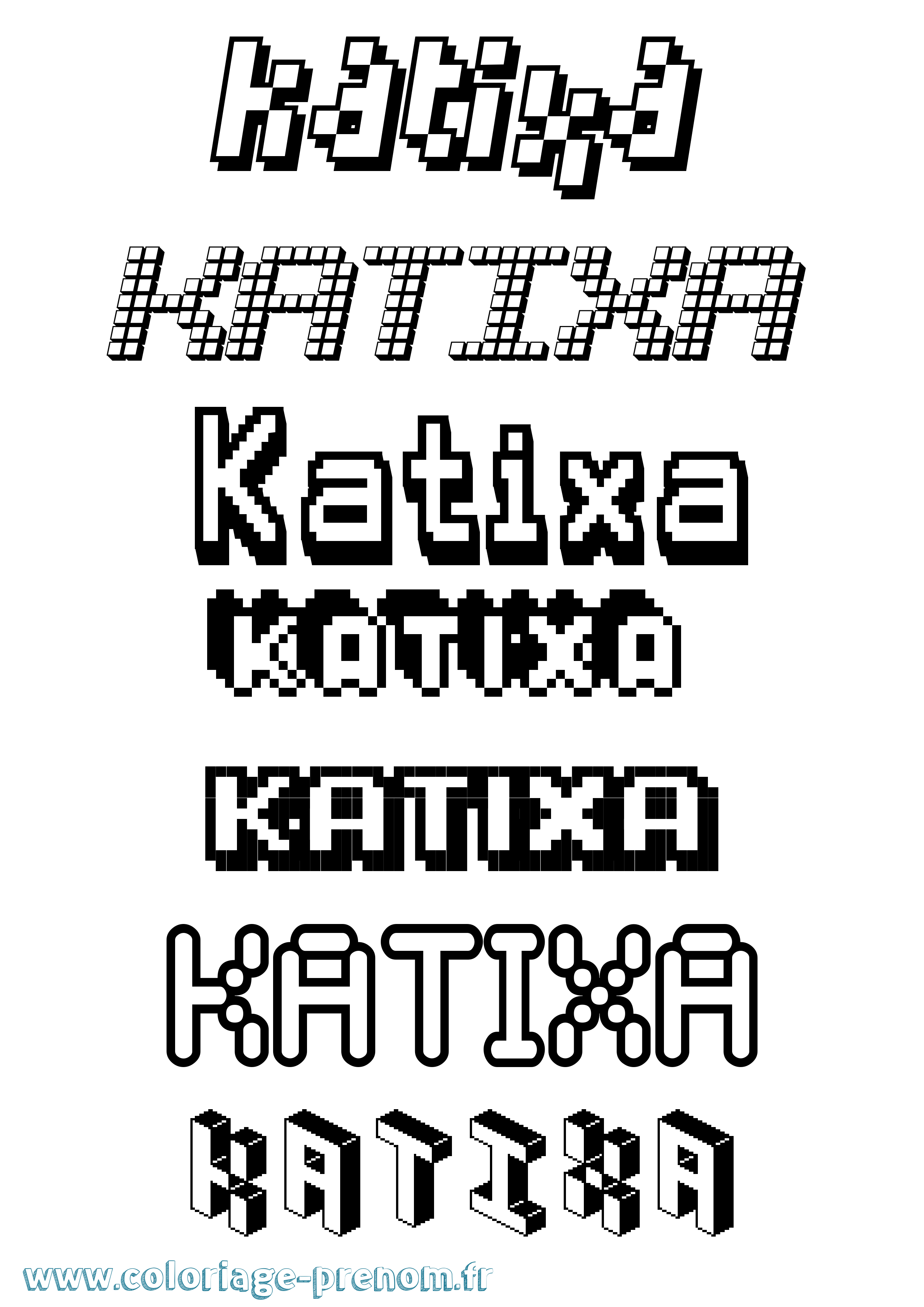 Coloriage Katixa Pixel Coloriage prénom Katixa Pixel