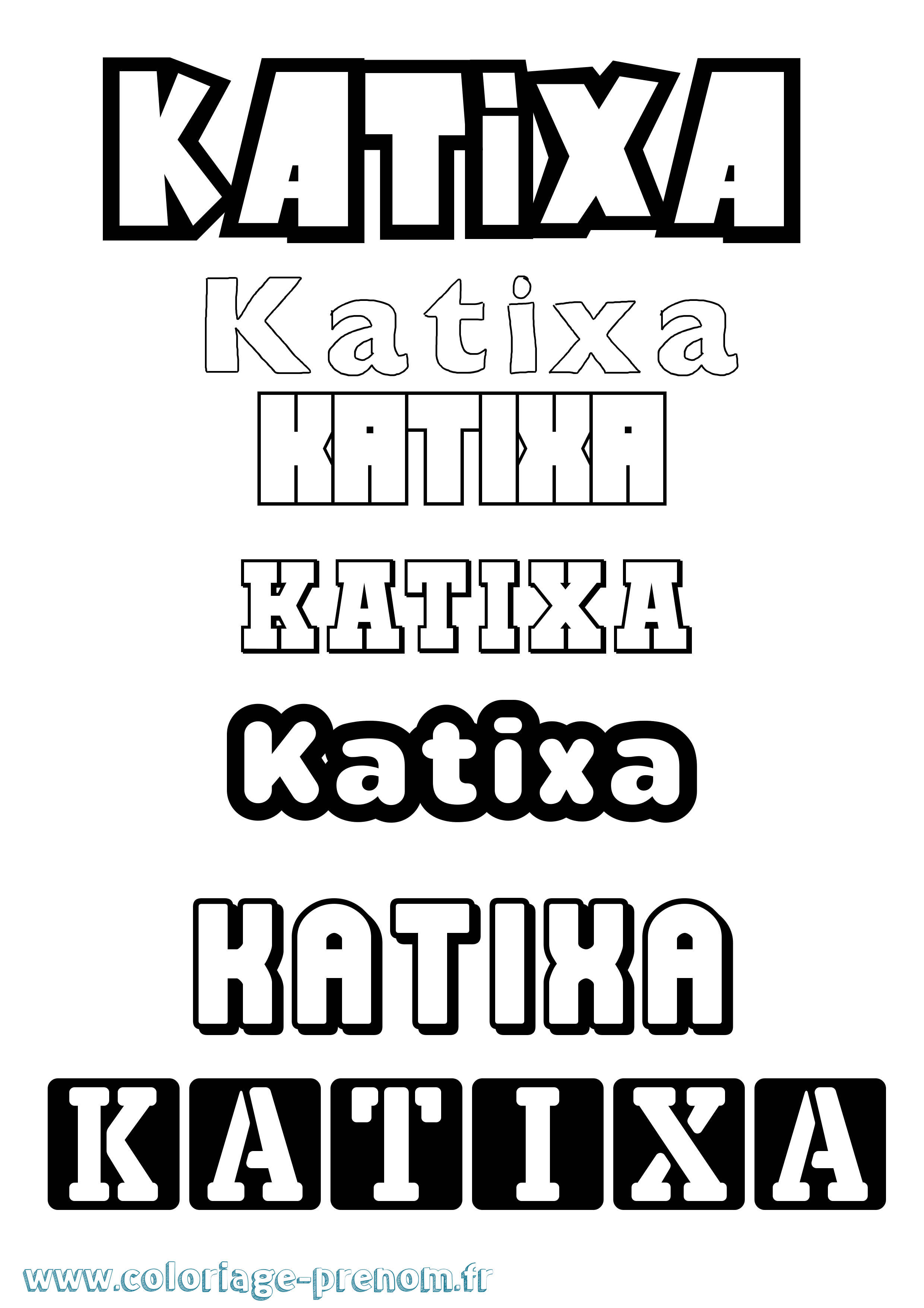 Coloriage Katixa Simple Coloriage prénom Katixa Simple