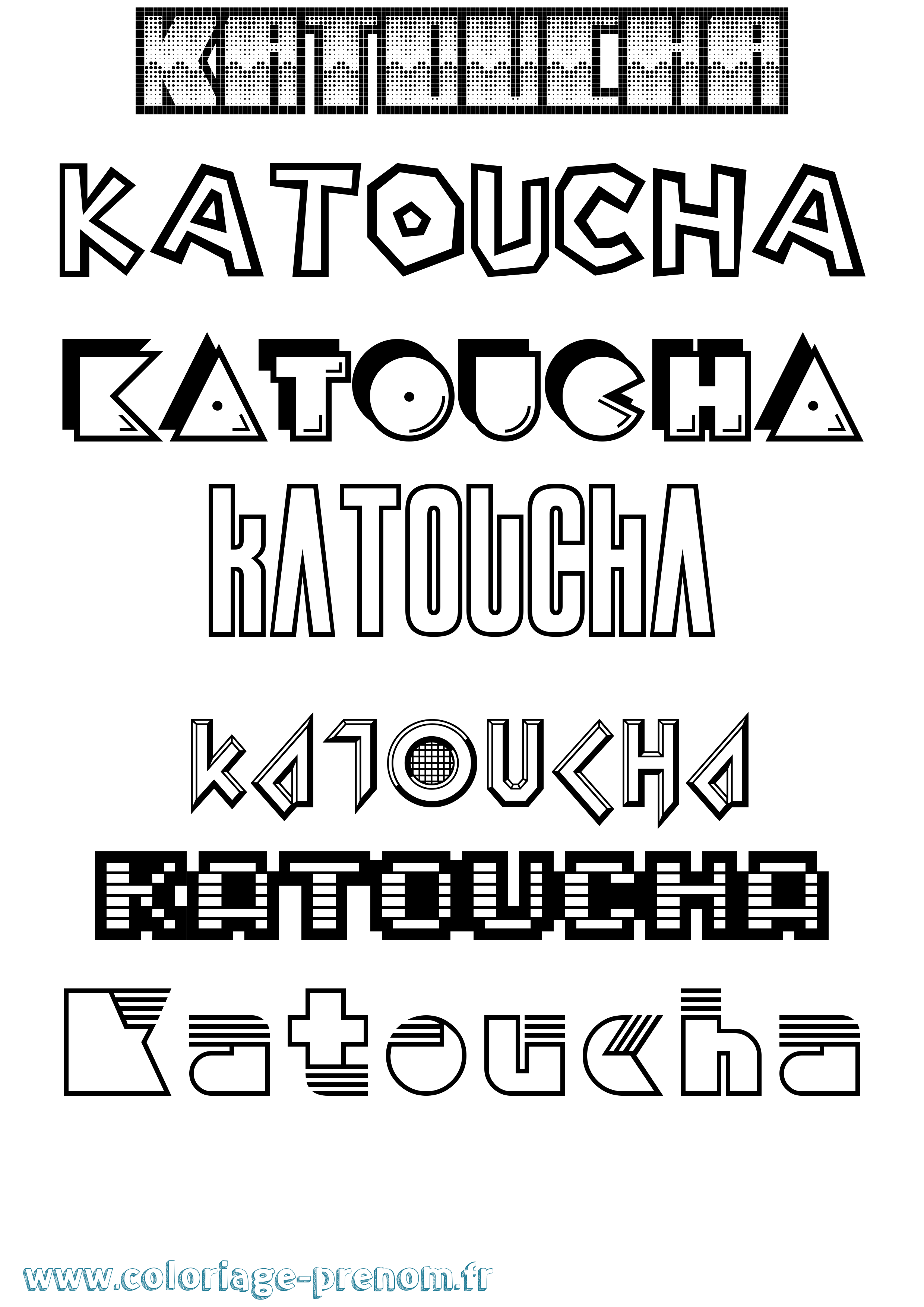 Coloriage Katoucha Jeux Vidéos Coloriage prénom Katoucha Jeux Vidéos