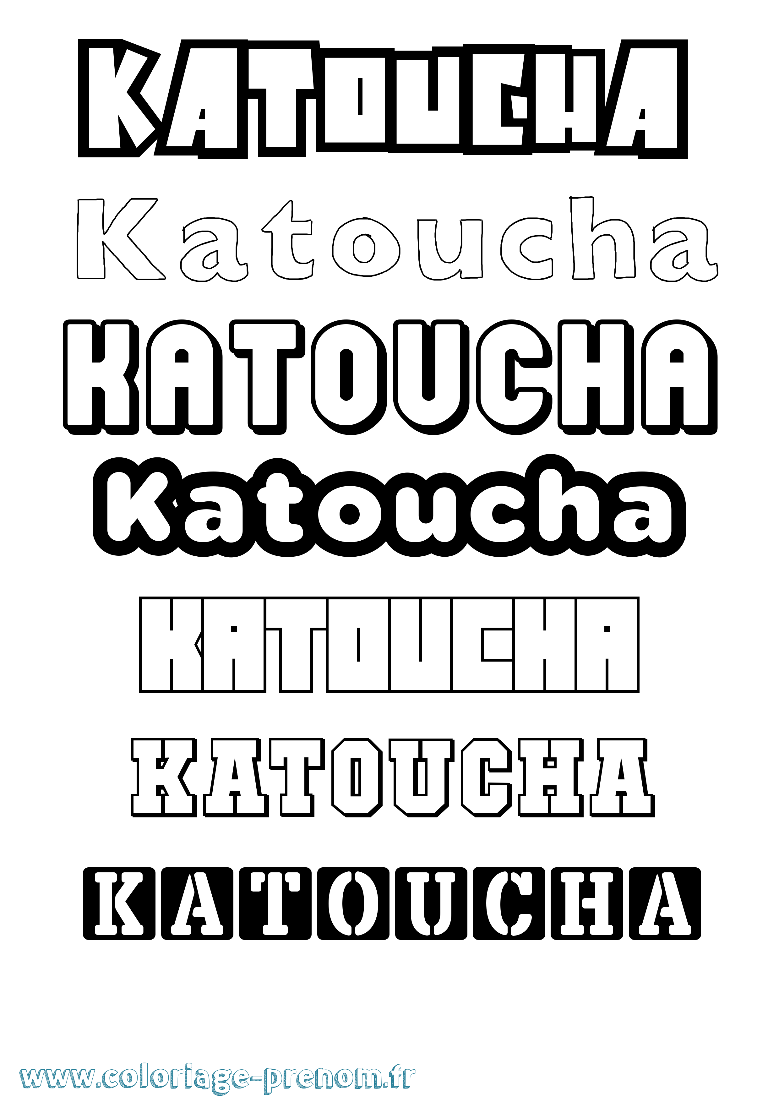 Coloriage Katoucha Simple Coloriage prénom Katoucha Simple