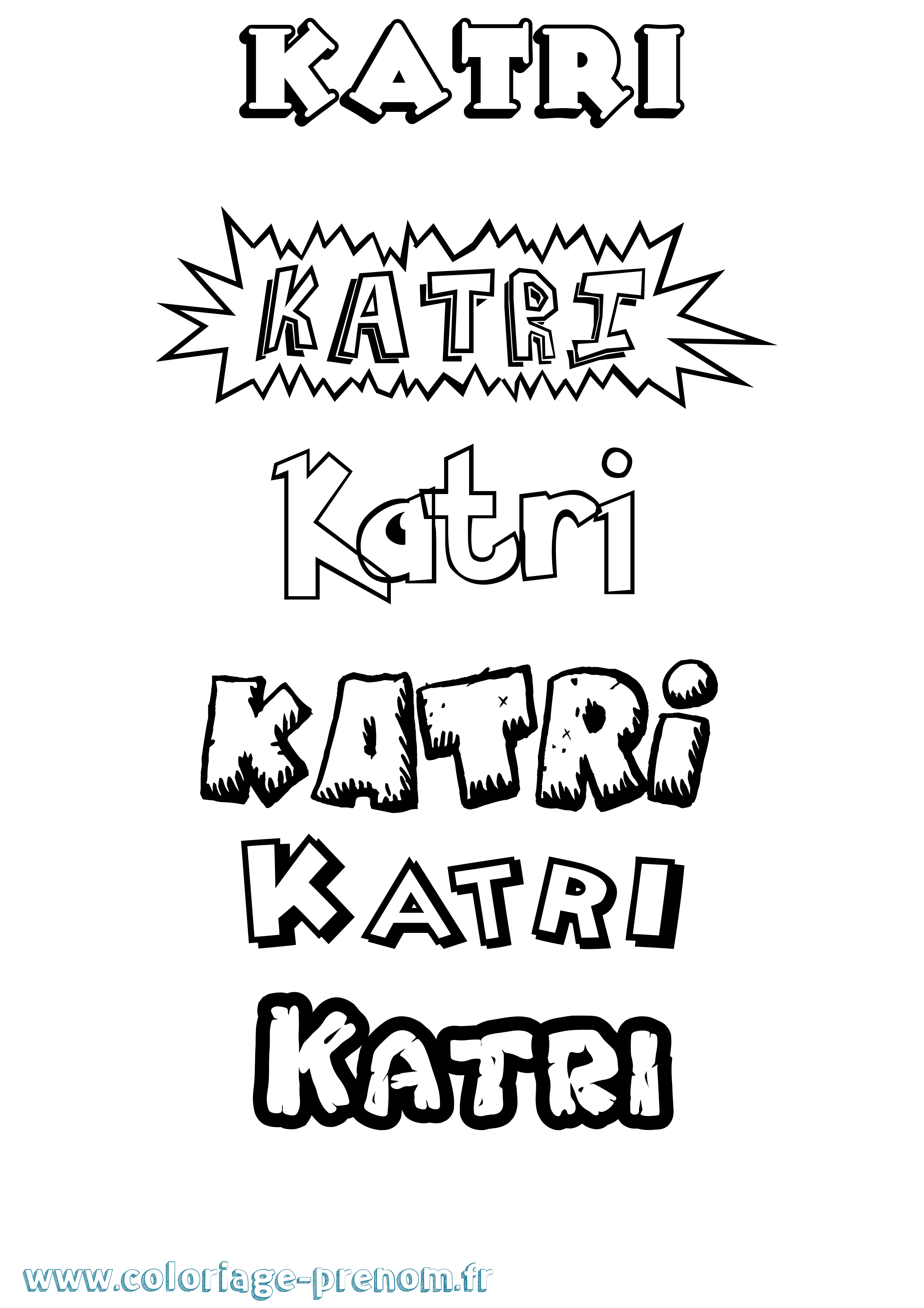 Coloriage Katri Dessin Animé Coloriage prénom Katri Dessin Animé