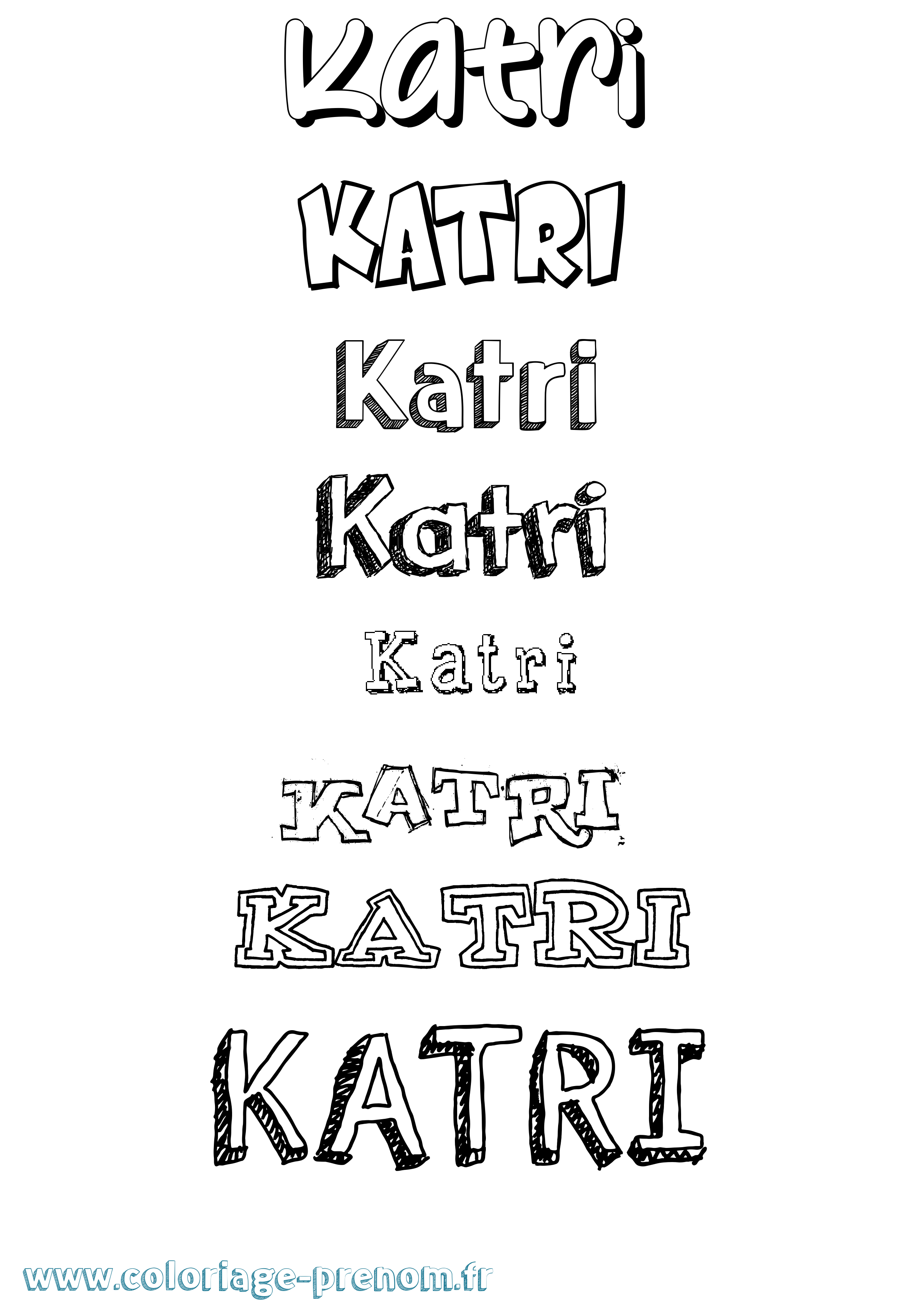 Coloriage Katri Dessiné Coloriage prénom Katri Dessiné