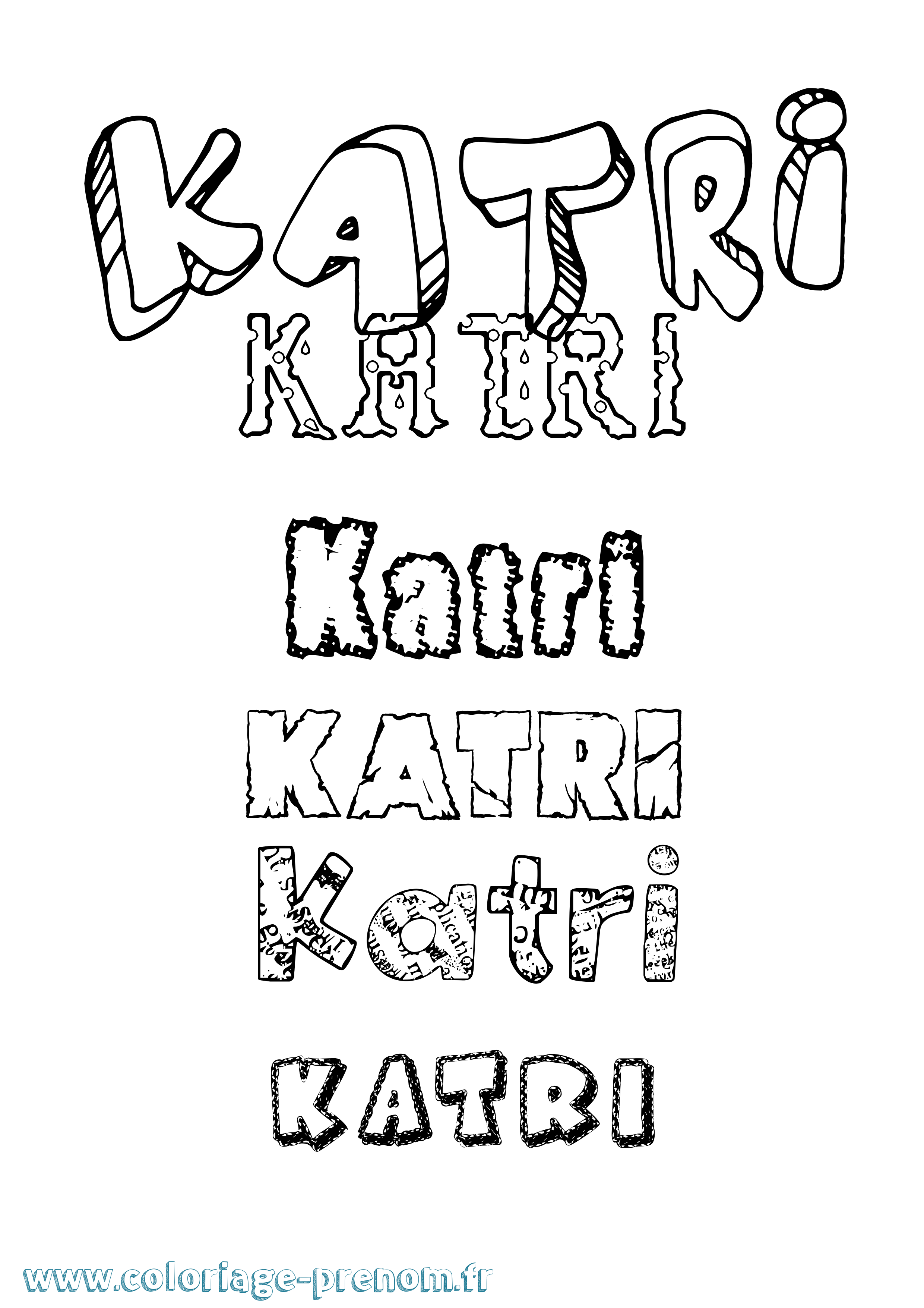 Coloriage Katri Destructuré Coloriage prénom Katri Destructuré