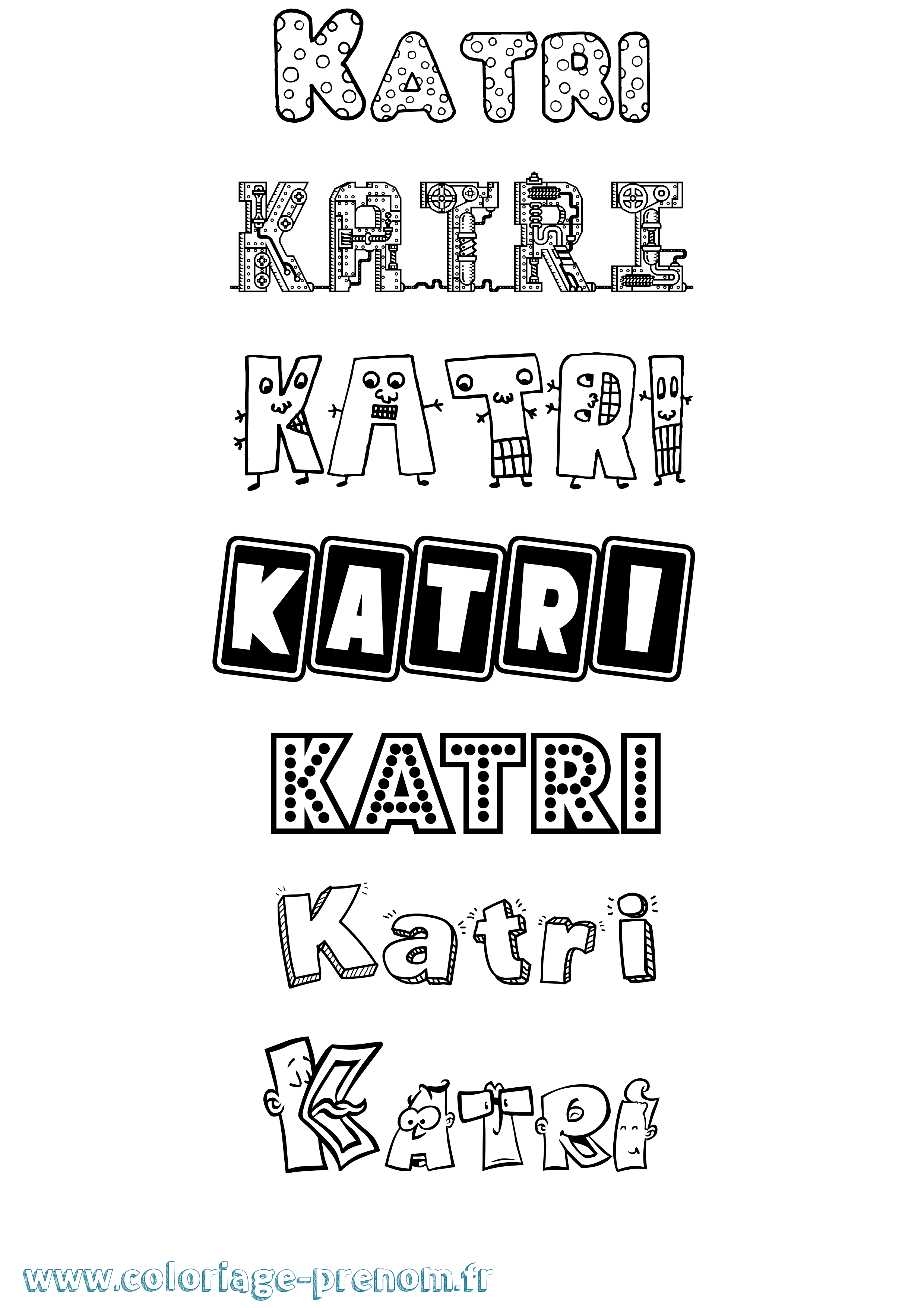 Coloriage Katri Fun Coloriage prénom Katri Fun
