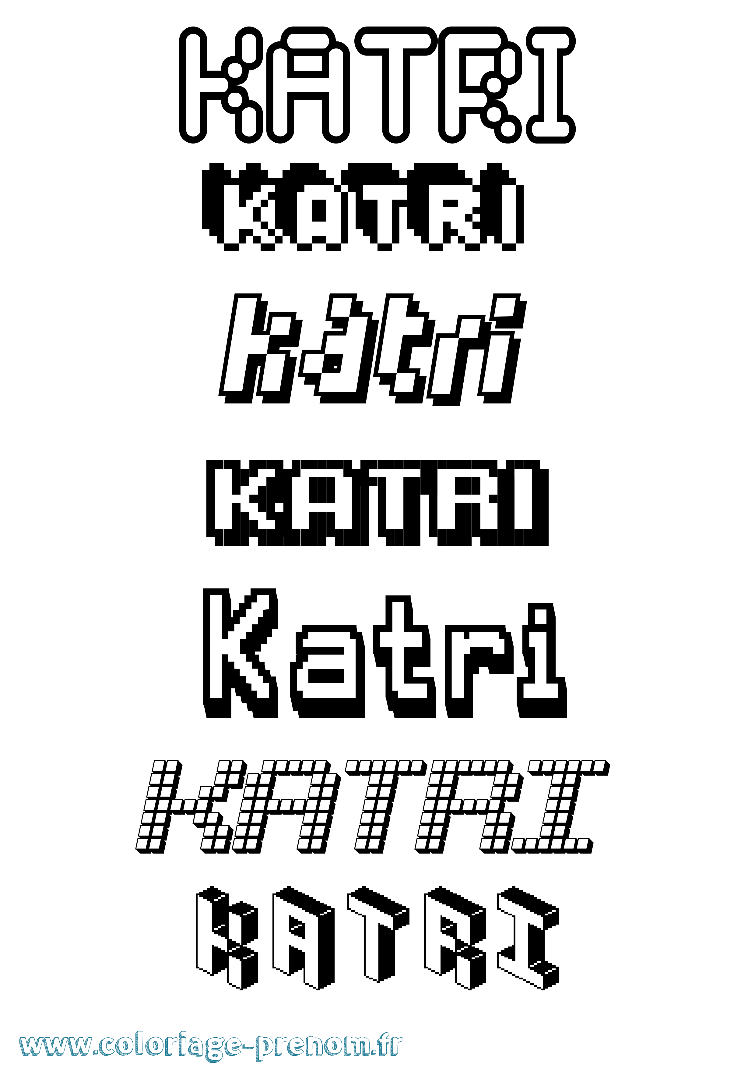 Coloriage Katri Pixel Coloriage prénom Katri Pixel
