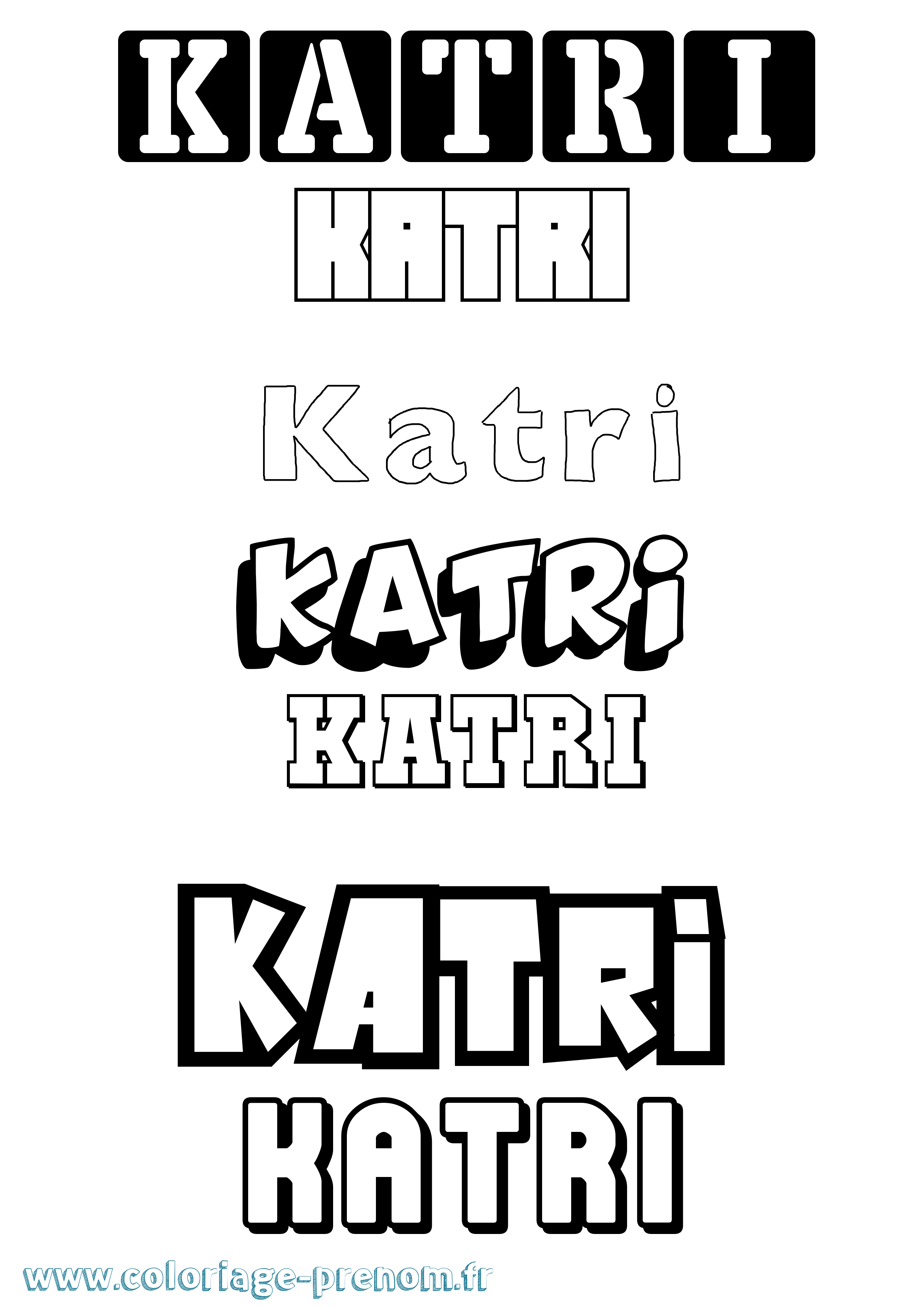 Coloriage Katri Simple Coloriage prénom Katri Simple