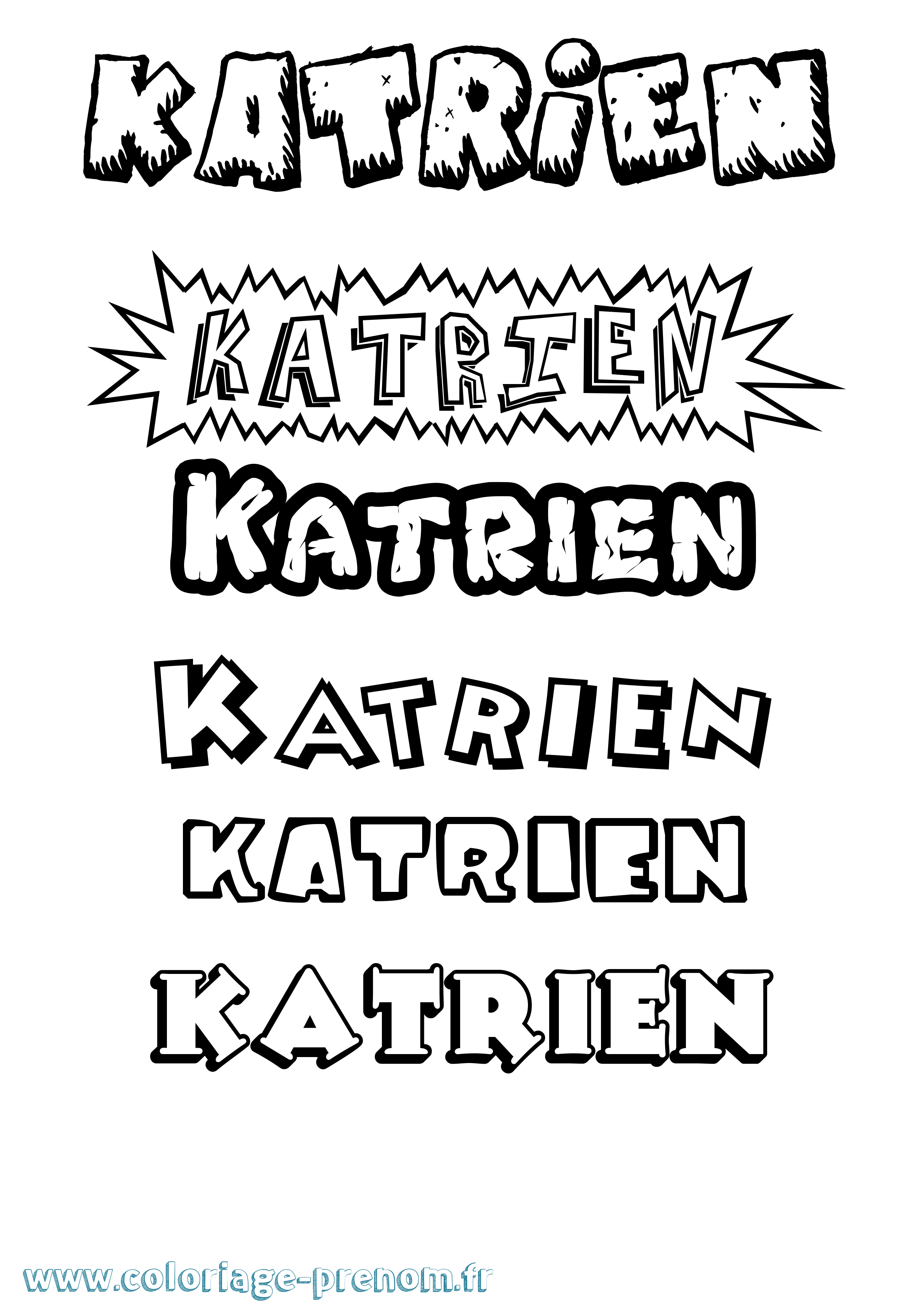 Coloriage Katrien Dessin Animé Coloriage prénom Katrien Dessin Animé