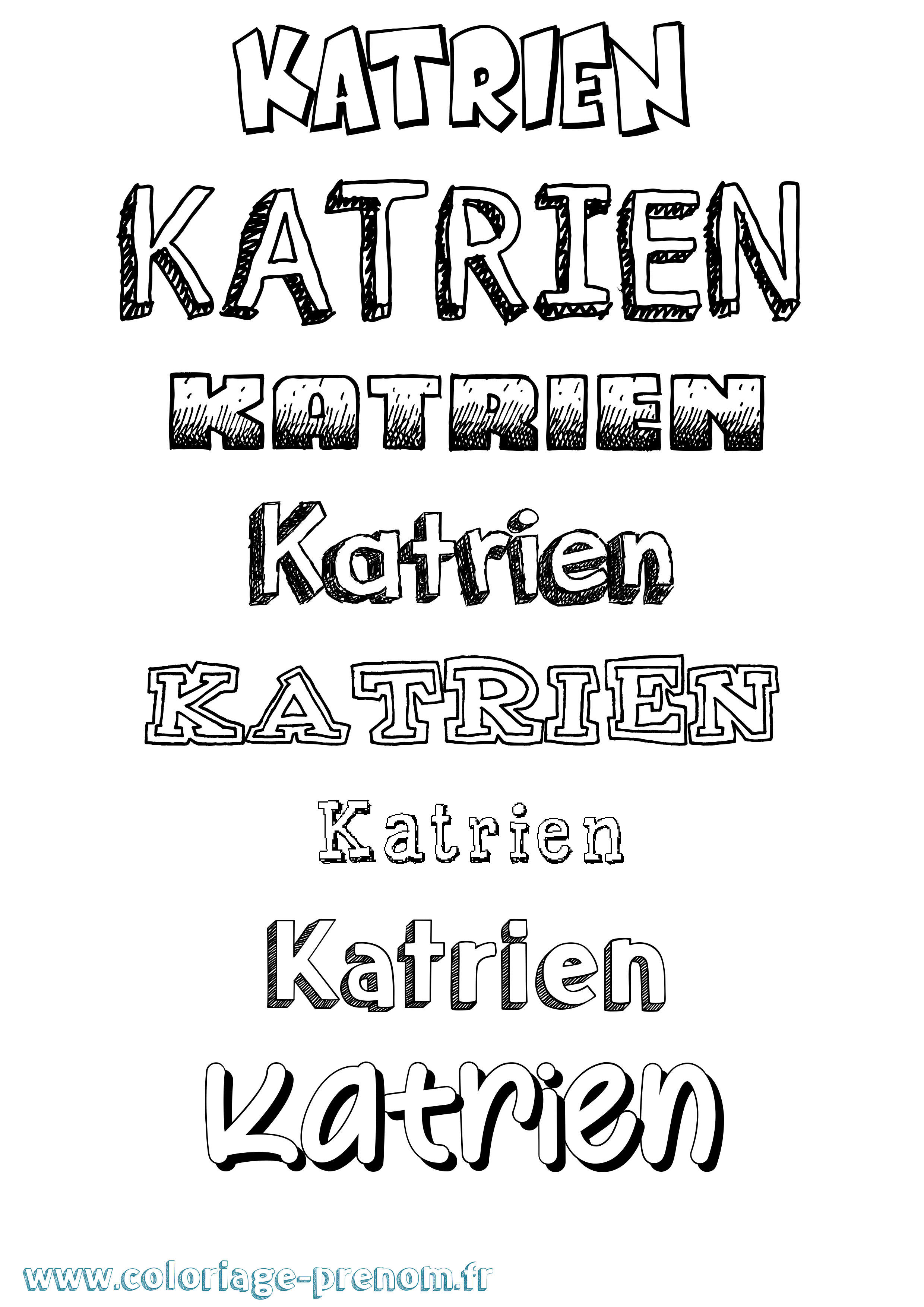 Coloriage Katrien Dessiné Coloriage prénom Katrien Dessiné