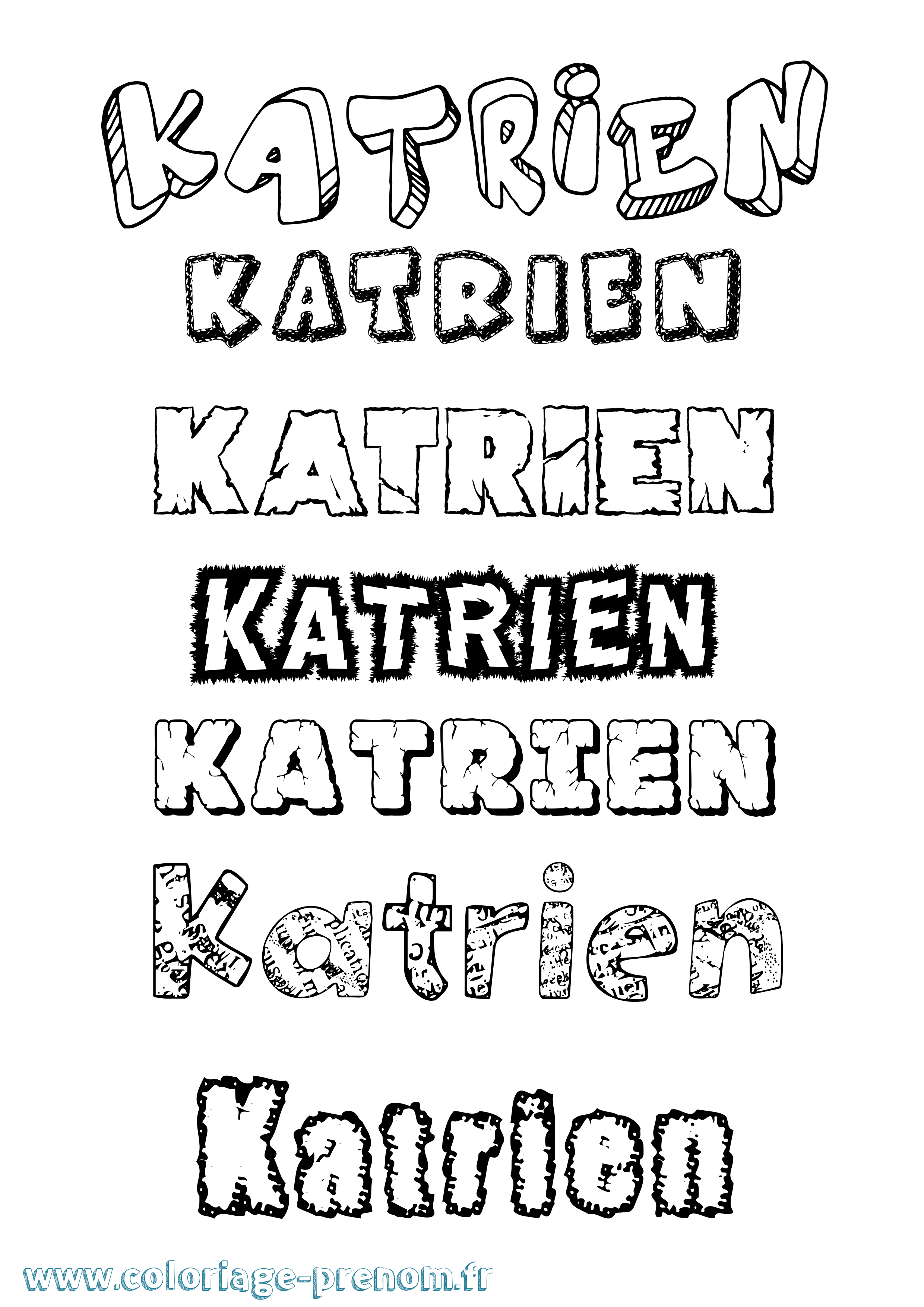 Coloriage Katrien Destructuré Coloriage prénom Katrien Destructuré
