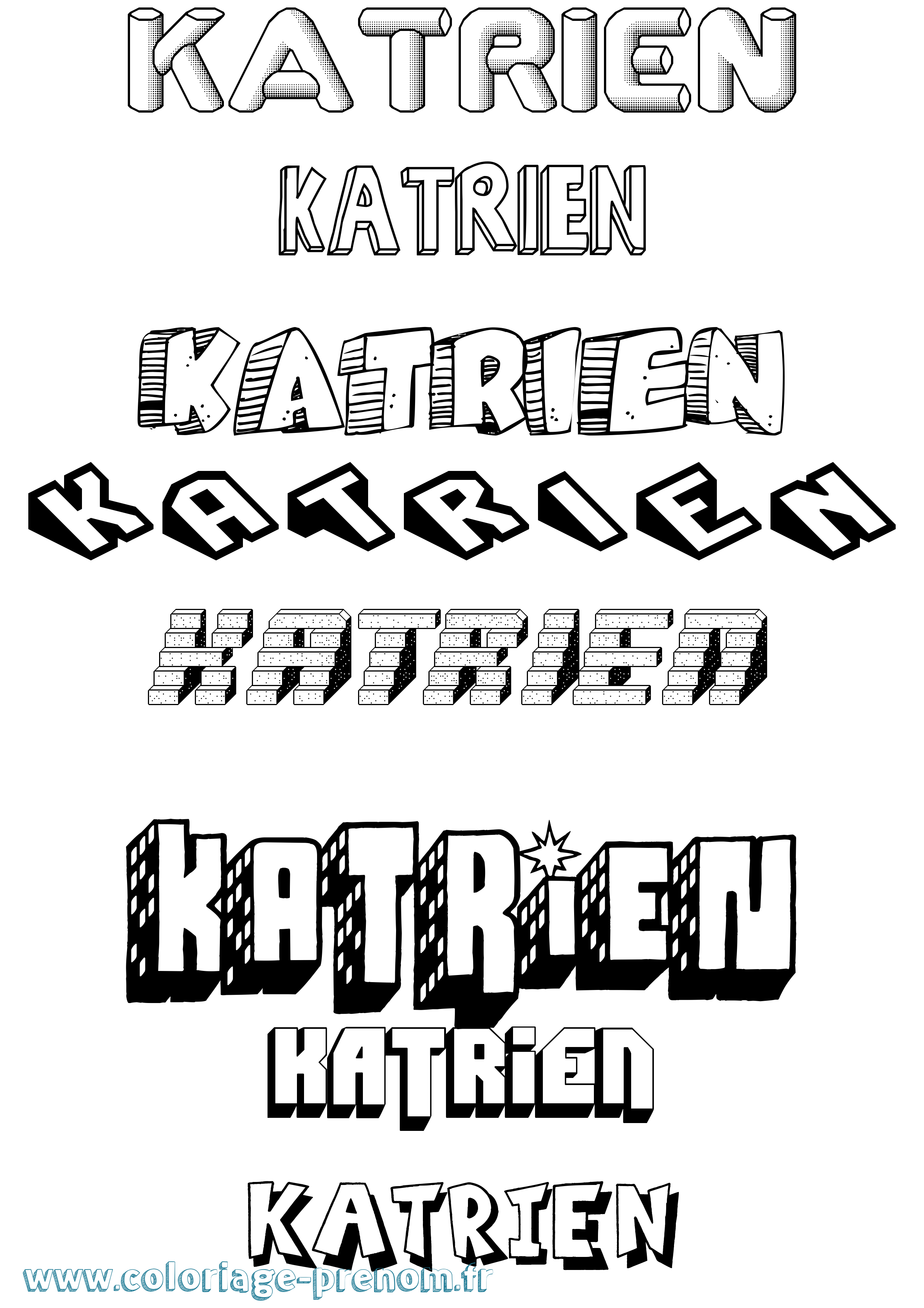 Coloriage Katrien Effet 3D Coloriage prénom Katrien Effet 3D