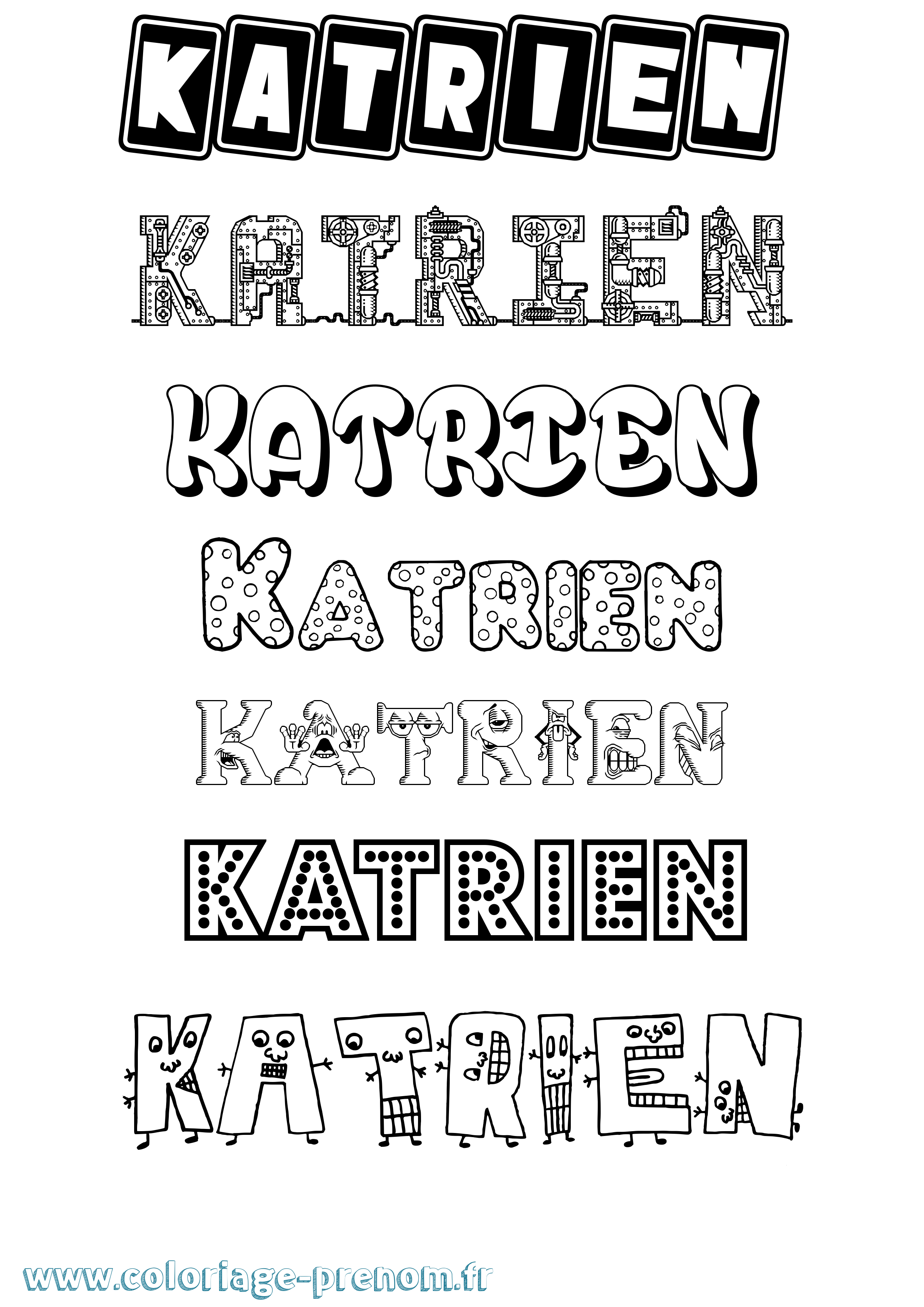 Coloriage Katrien Fun Coloriage prénom Katrien Fun