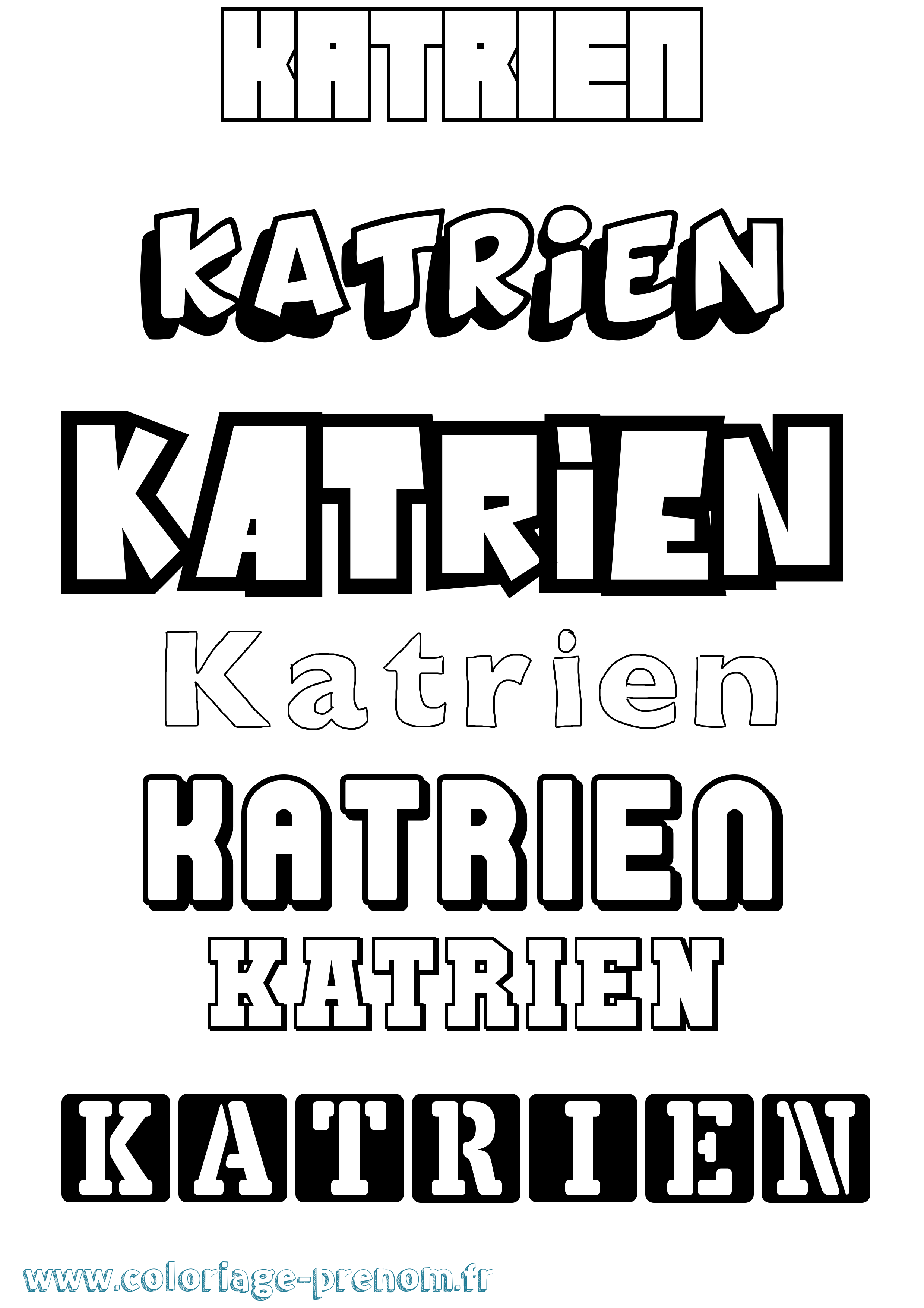Coloriage Katrien Simple Coloriage prénom Katrien Simple