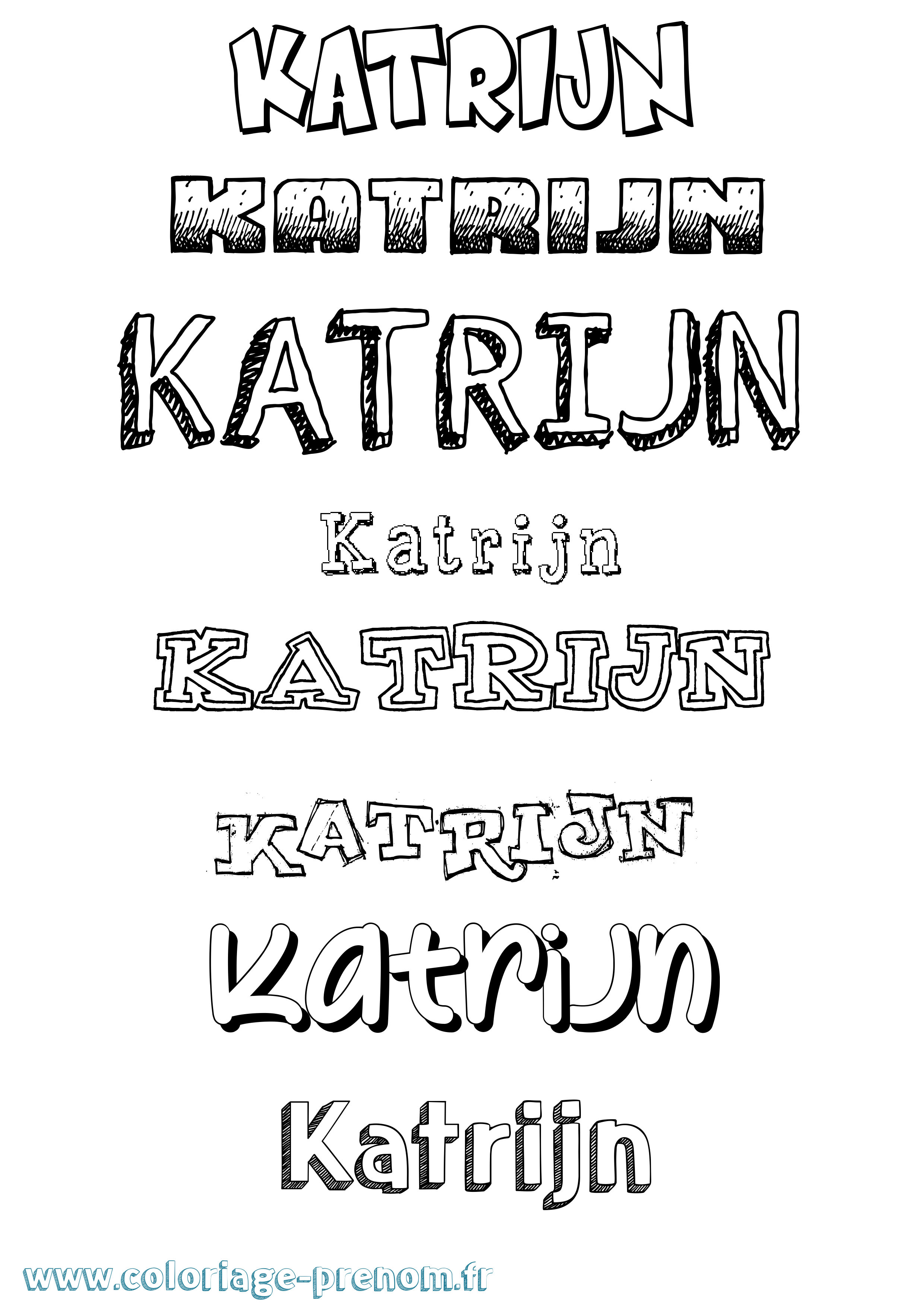 Coloriage Katrijn Dessiné Coloriage prénom Katrijn Dessiné