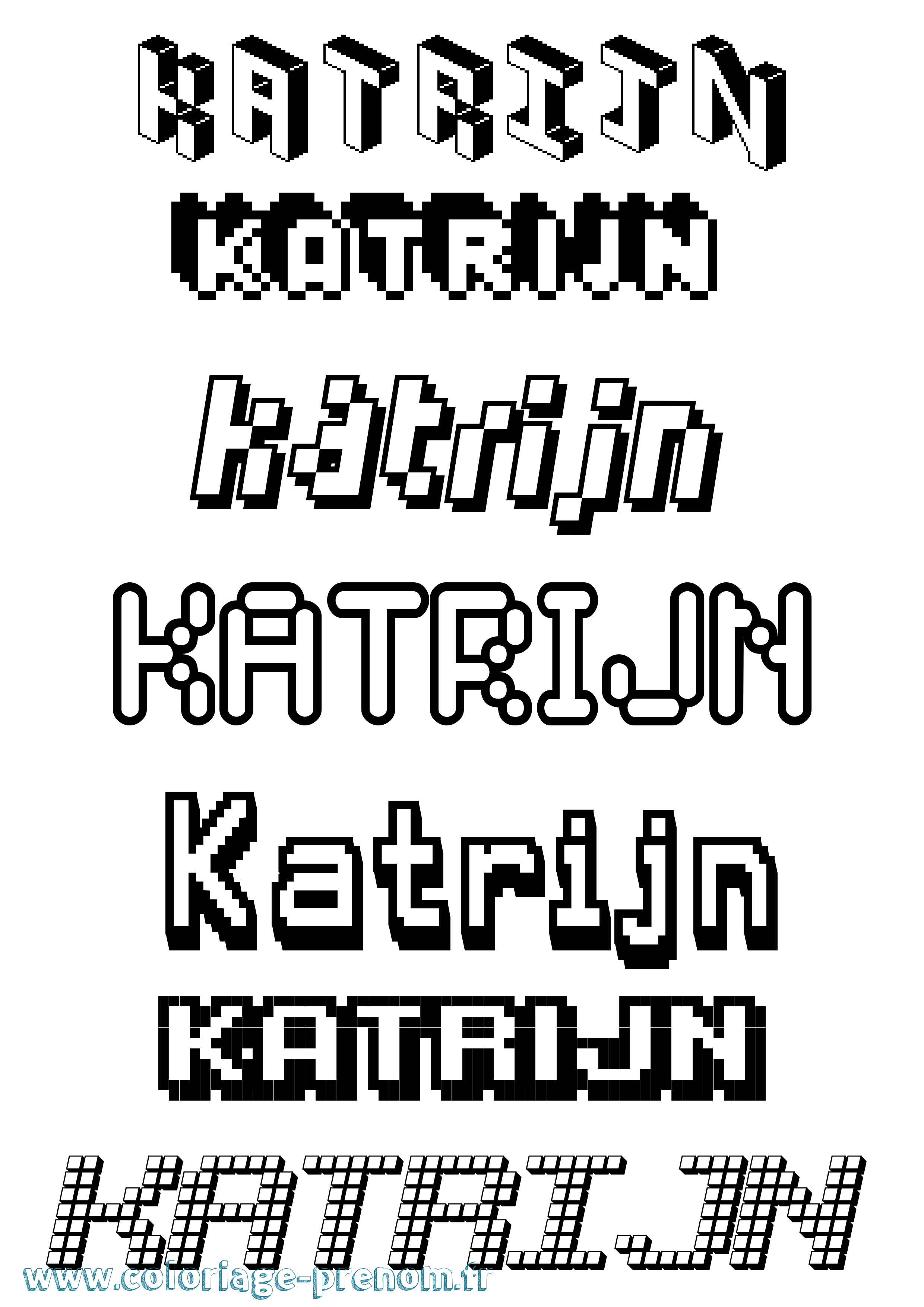 Coloriage Katrijn Pixel Coloriage prénom Katrijn Pixel