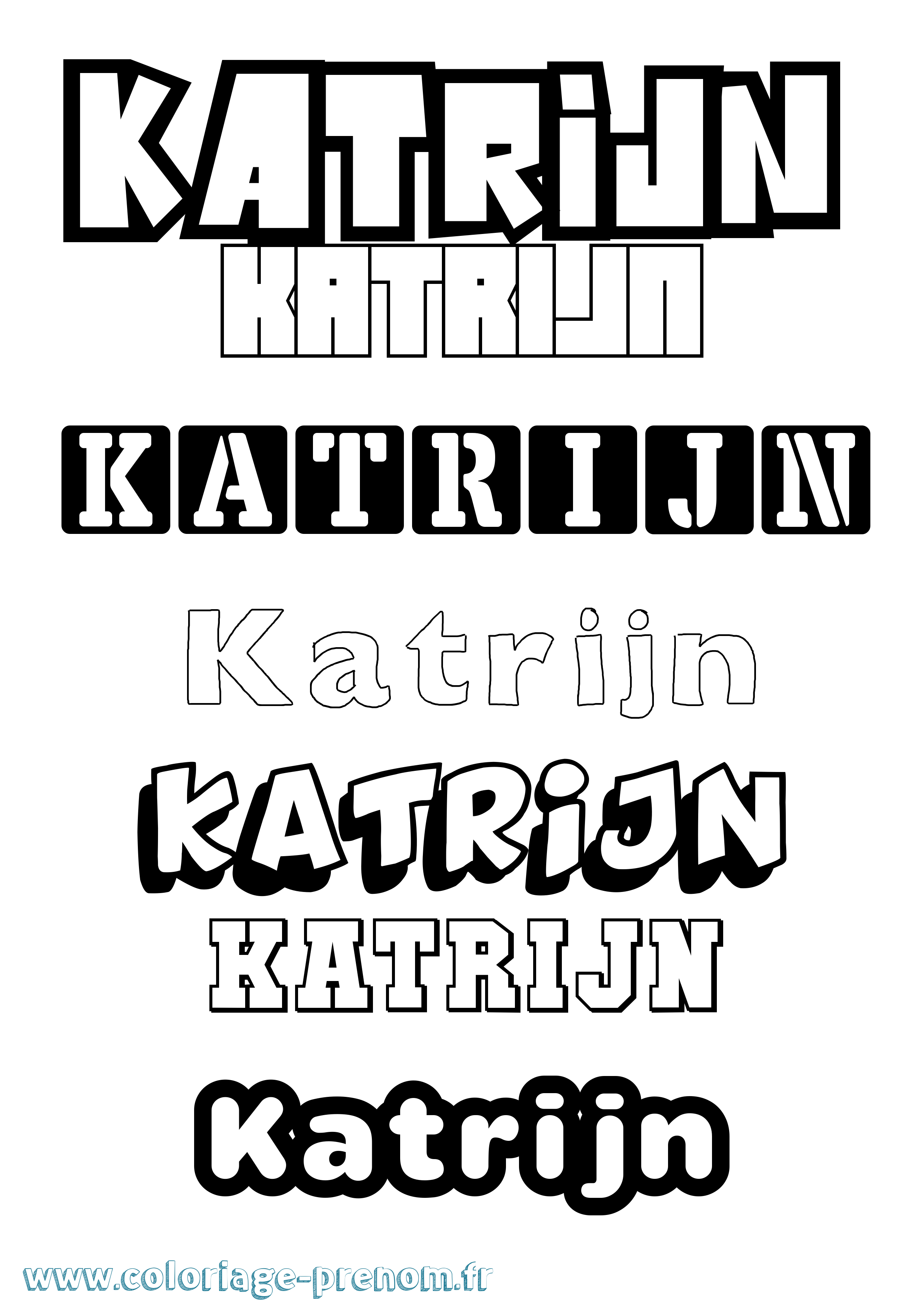 Coloriage Katrijn Simple Coloriage prénom Katrijn Simple