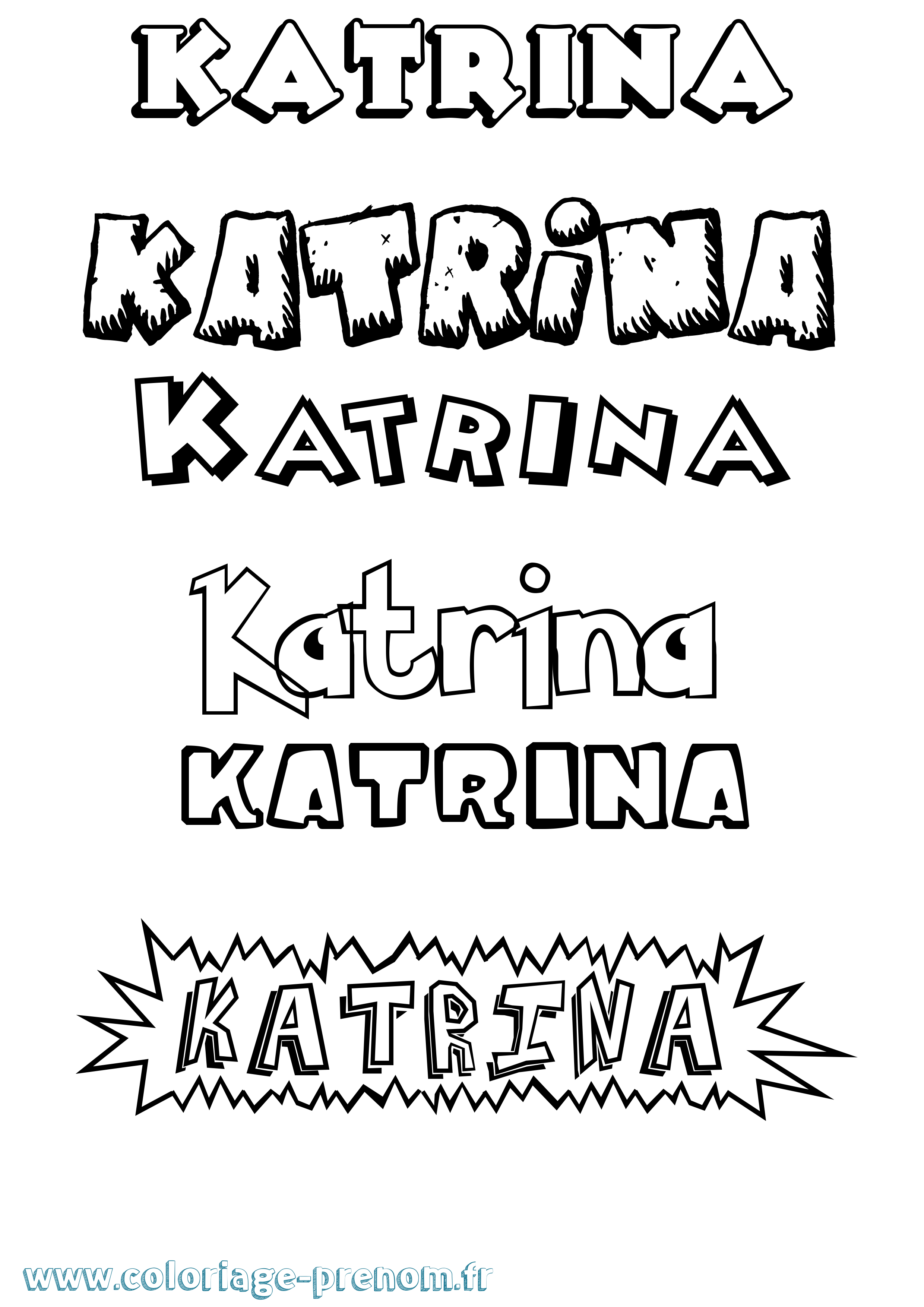 Coloriage Katrina Dessin Animé Coloriage prénom Katrina Dessin Animé