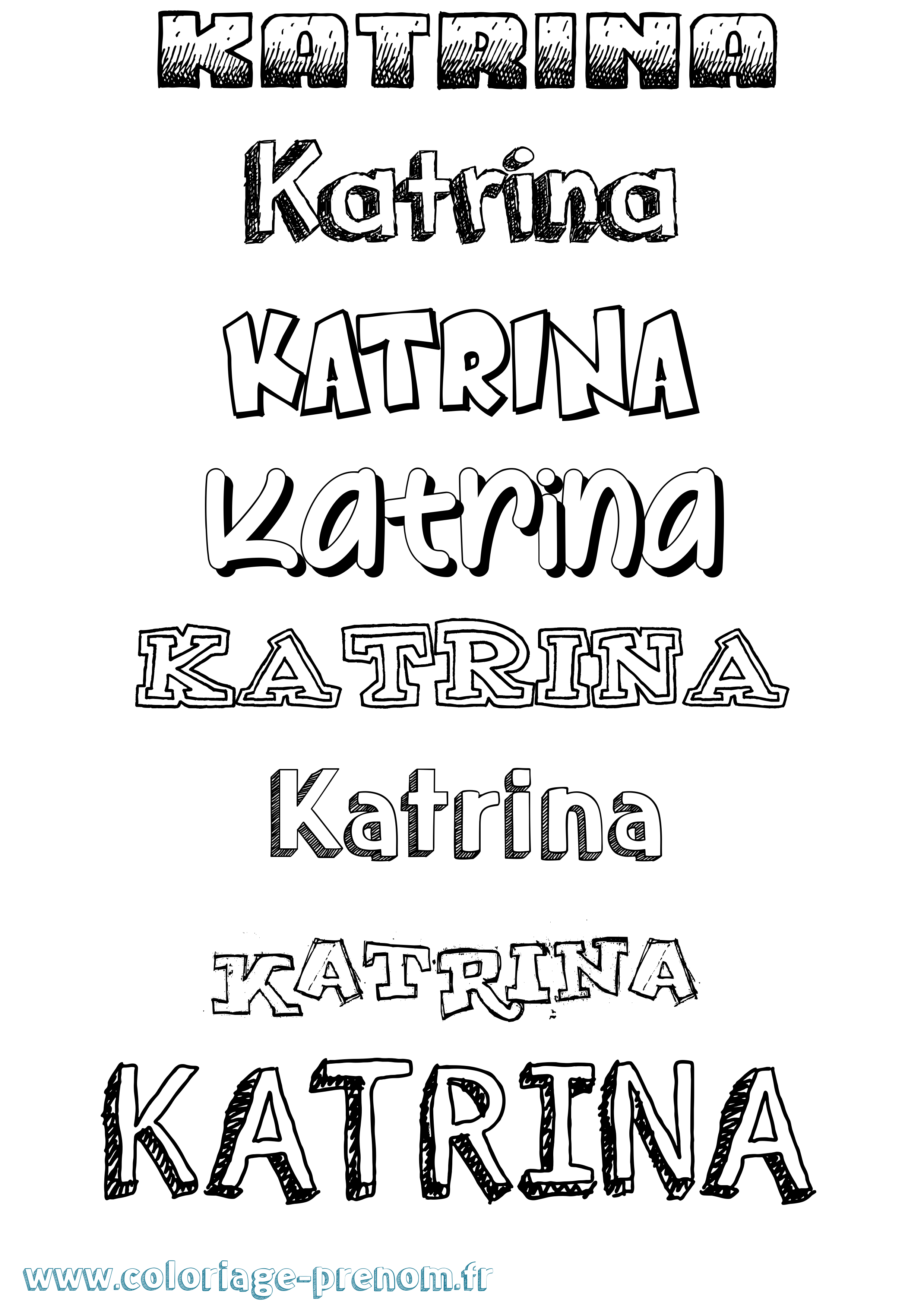 Coloriage Katrina Dessiné Coloriage prénom Katrina Dessiné