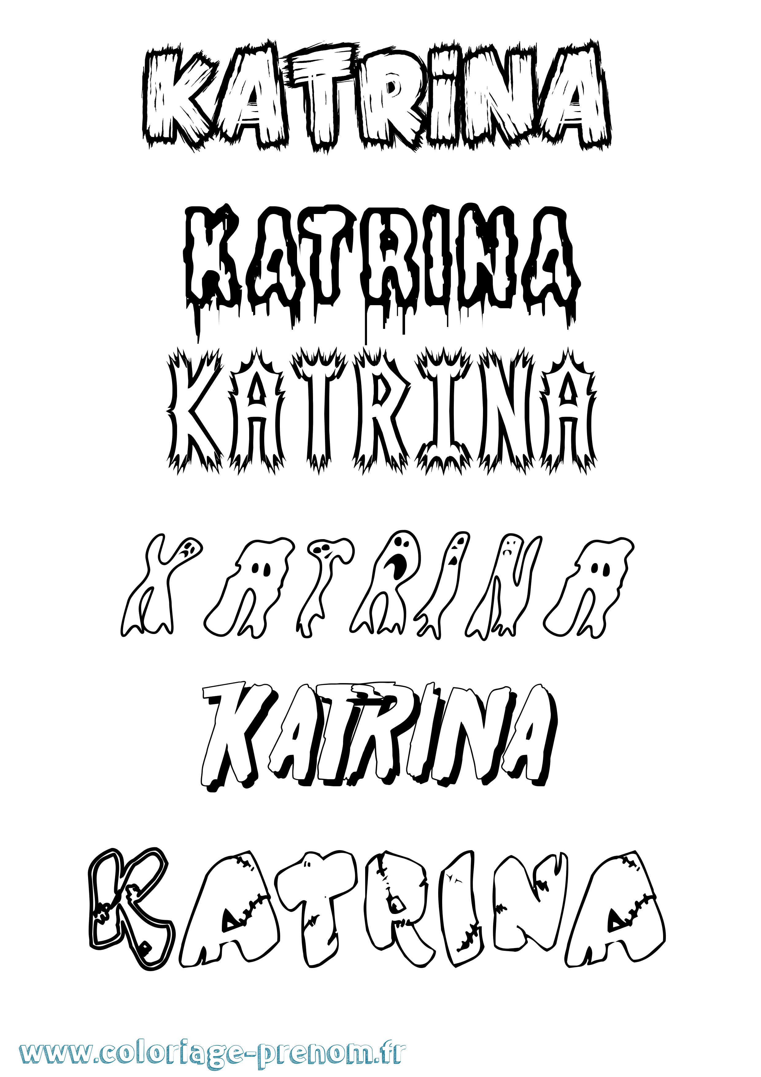 Coloriage Katrina Frisson Coloriage prénom Katrina Frisson