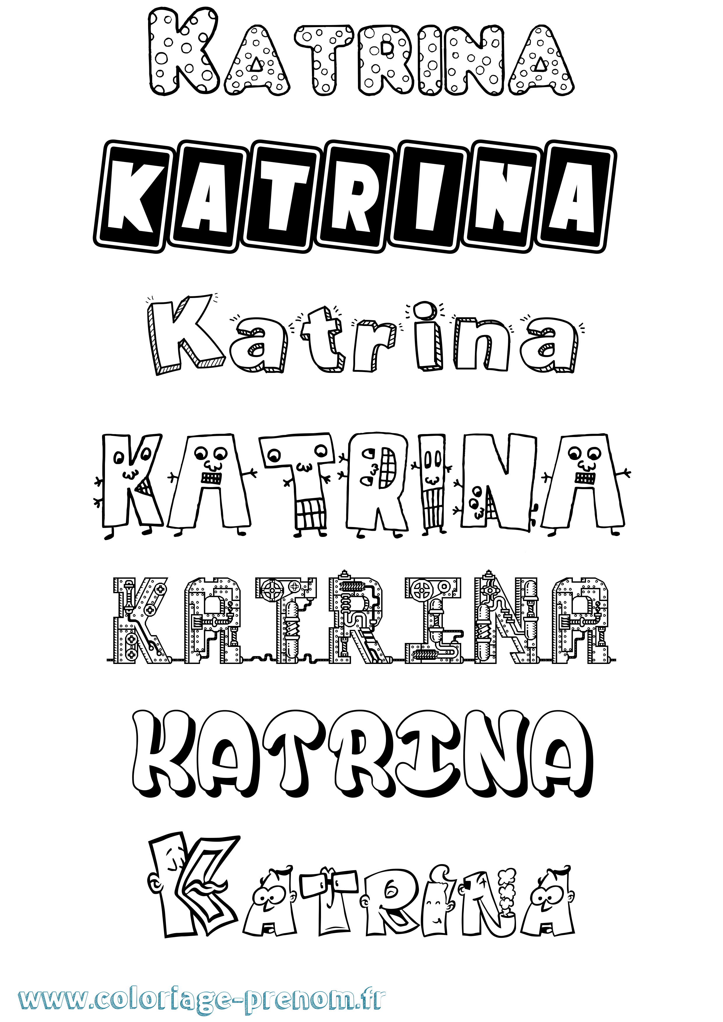 Coloriage Katrina Fun Coloriage prénom Katrina Fun
