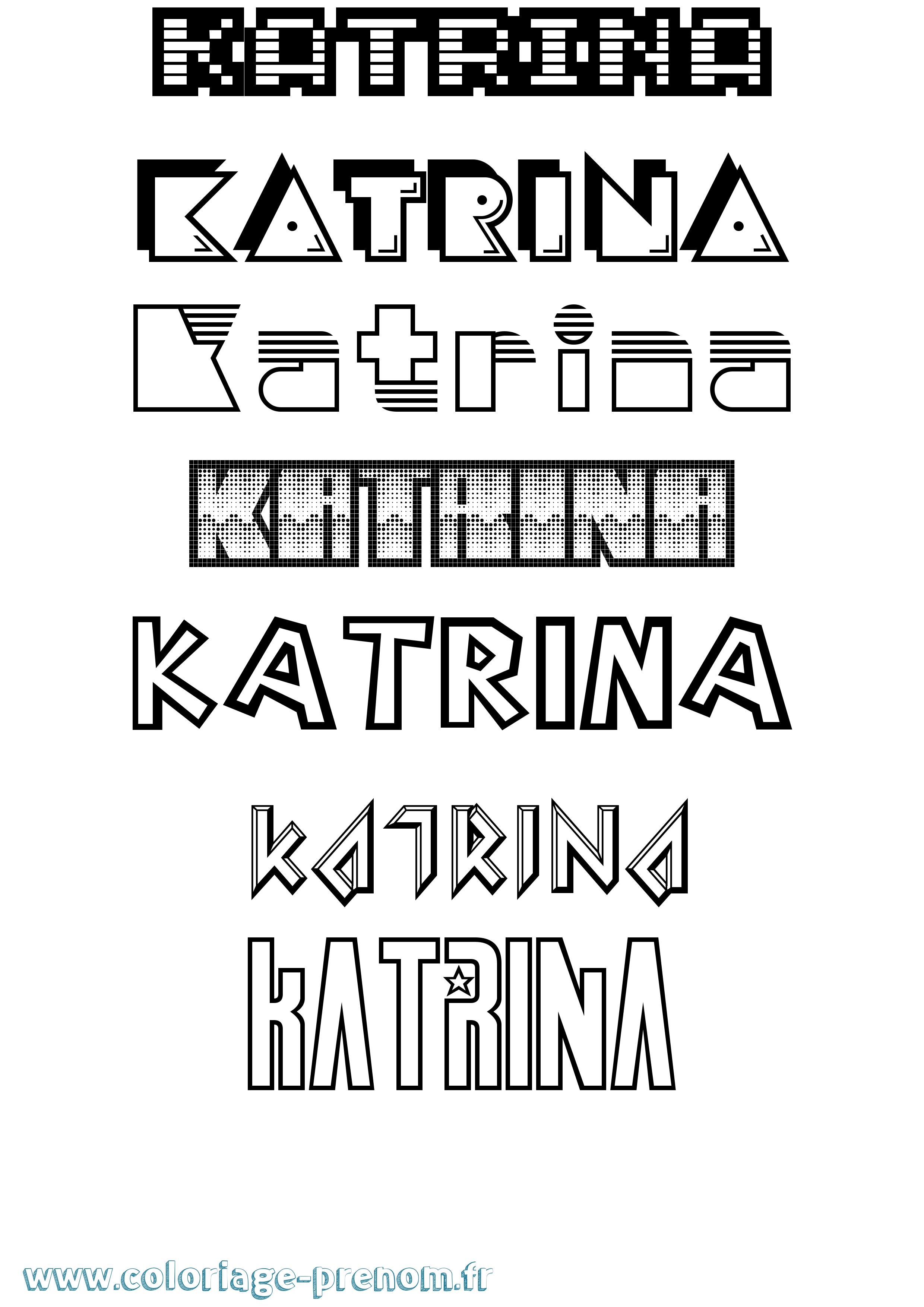 Coloriage Katrina Jeux Vidéos Coloriage prénom Katrina Jeux Vidéos