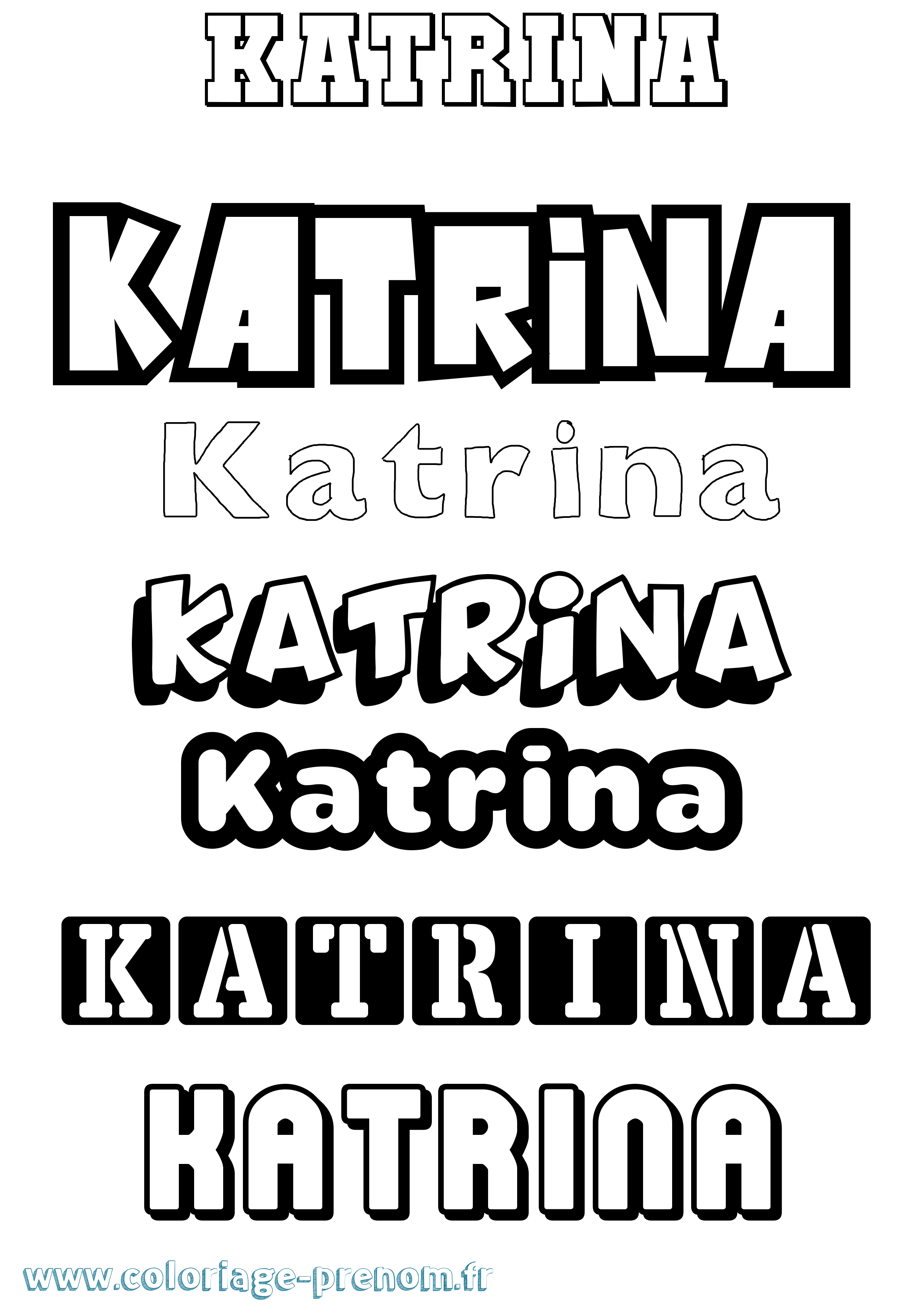 Coloriage Katrina Simple Coloriage prénom Katrina Simple