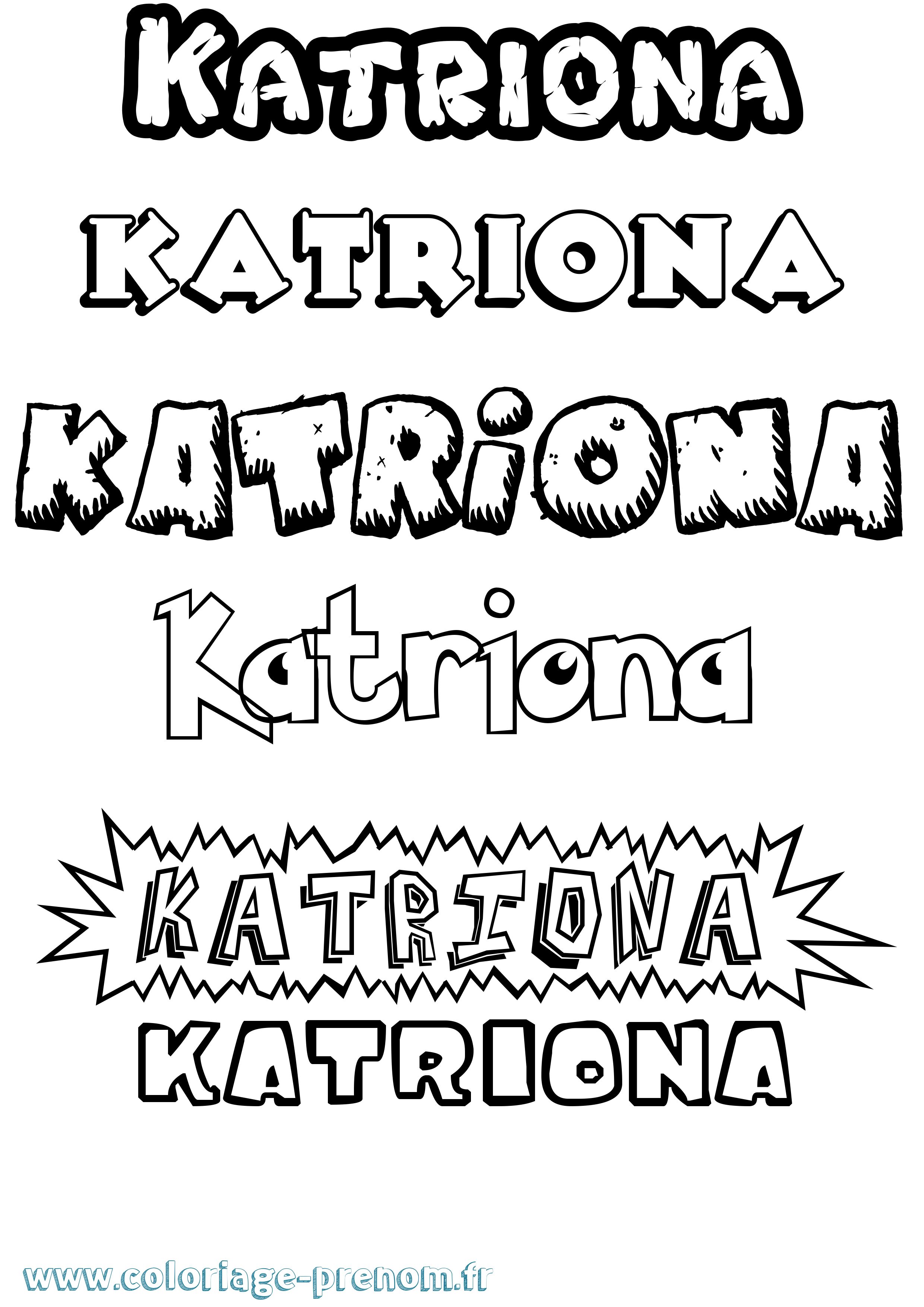 Coloriage Katriona Dessin Animé Coloriage prénom Katriona Dessin Animé