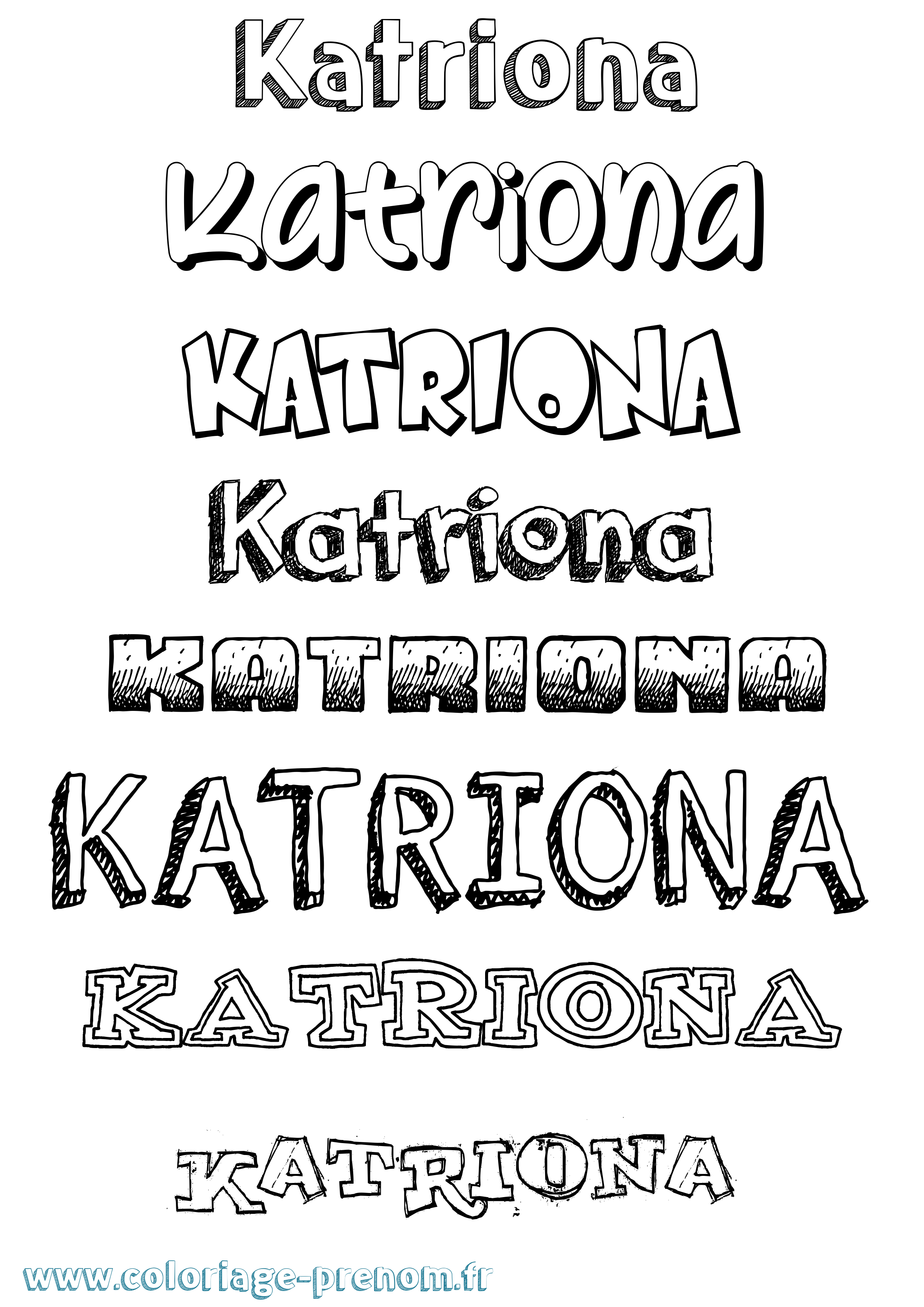 Coloriage Katriona Dessiné Coloriage prénom Katriona Dessiné