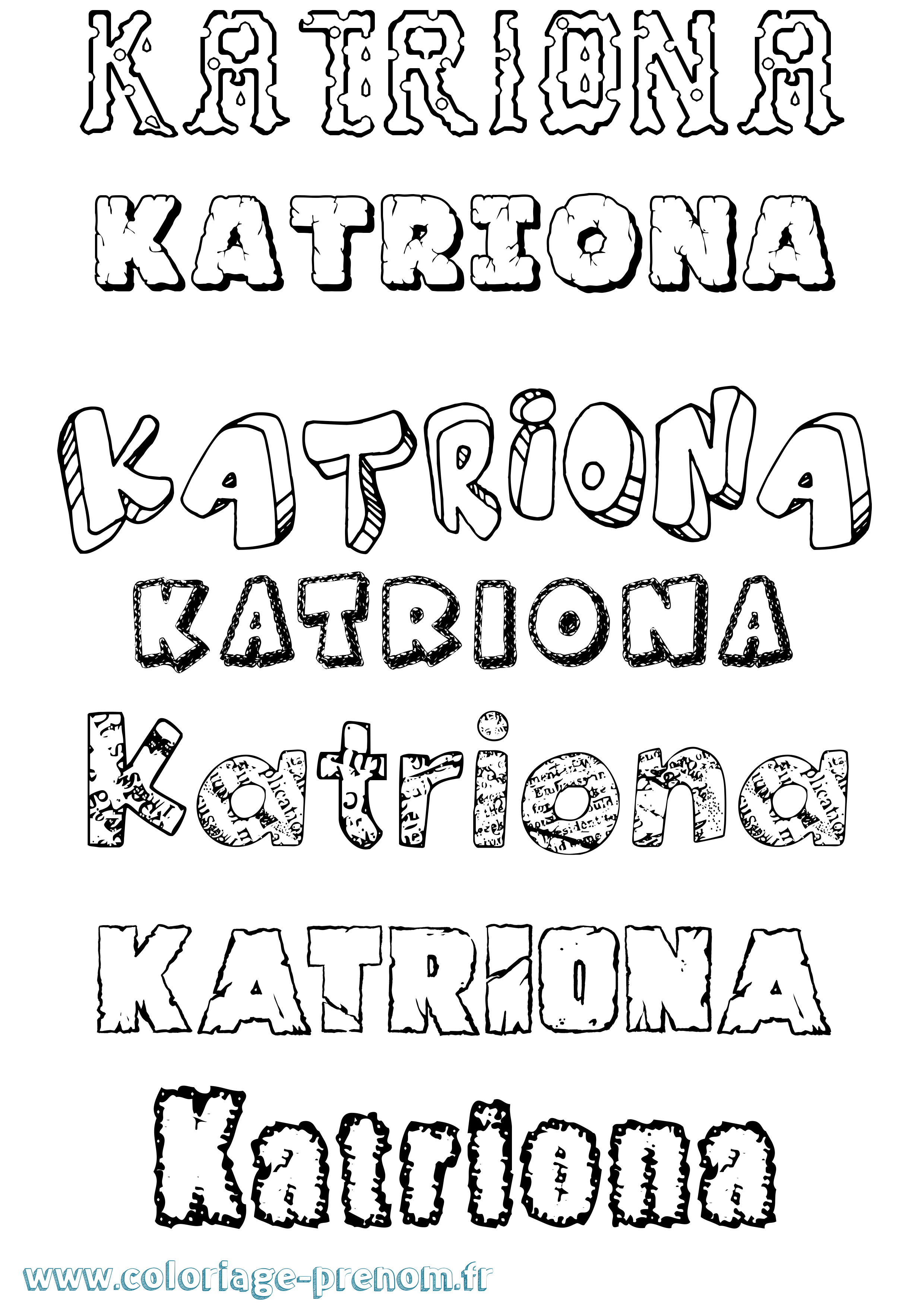 Coloriage Katriona Destructuré Coloriage prénom Katriona Destructuré