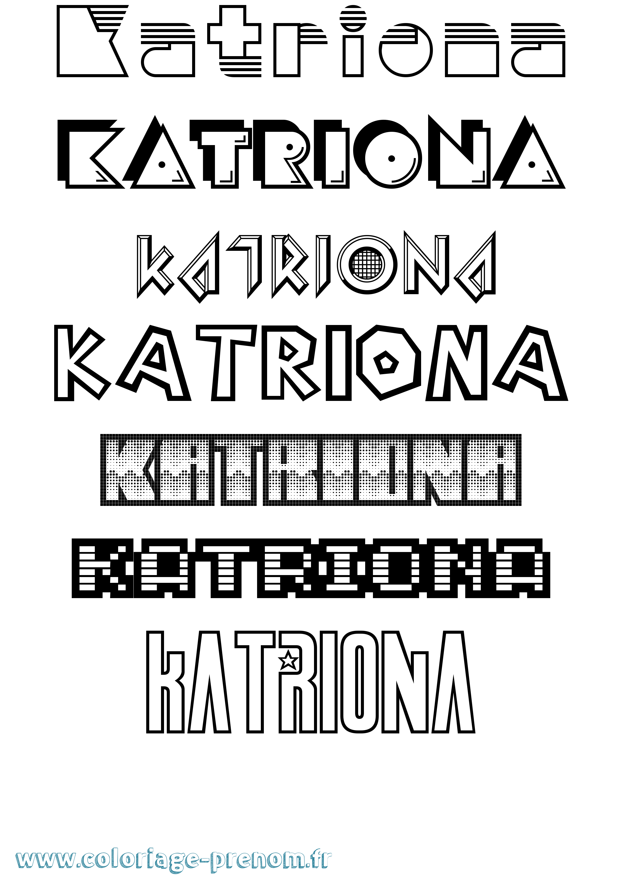 Coloriage Katriona Jeux Vidéos Coloriage prénom Katriona Jeux Vidéos