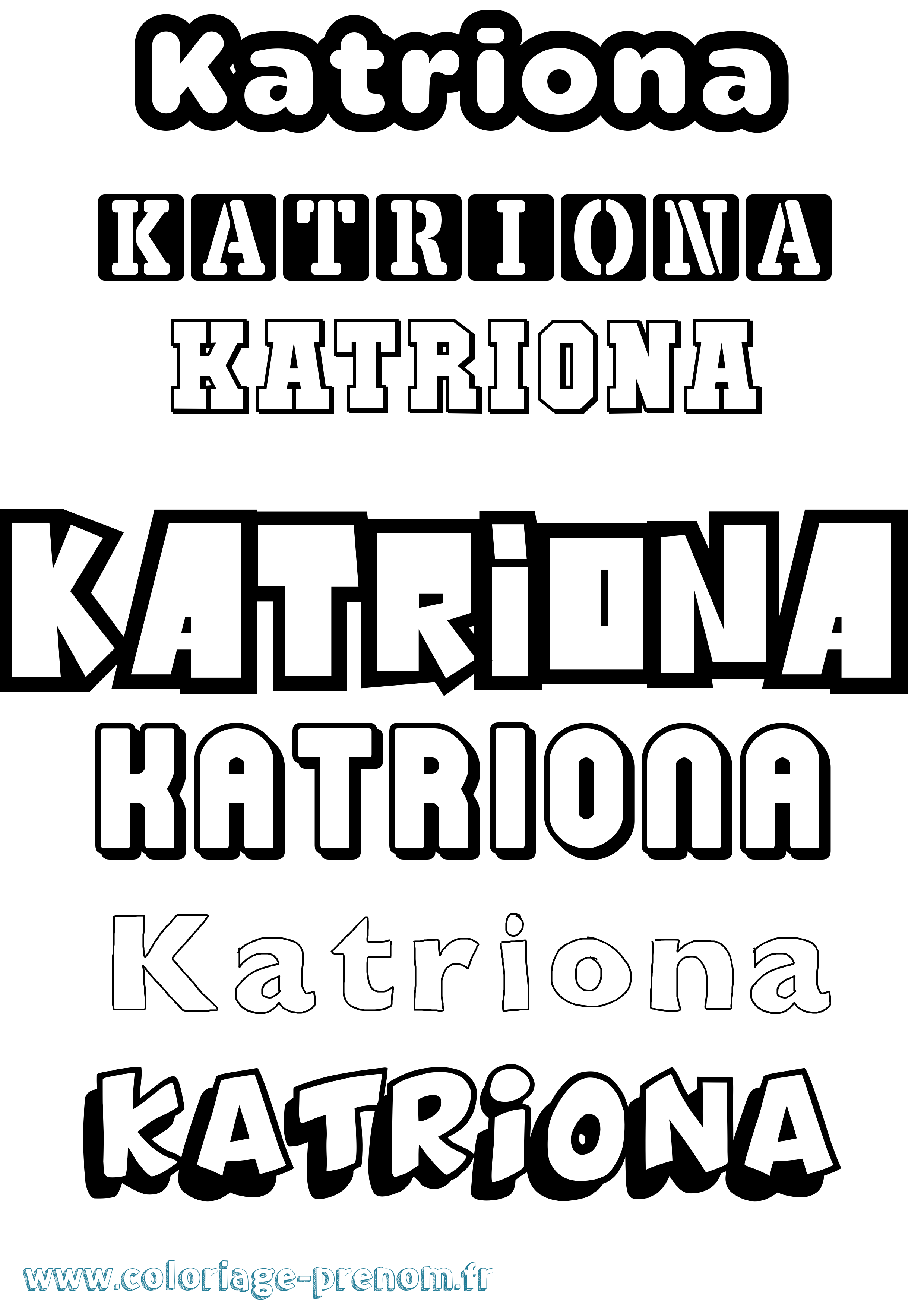 Coloriage Katriona Simple Coloriage prénom Katriona Simple