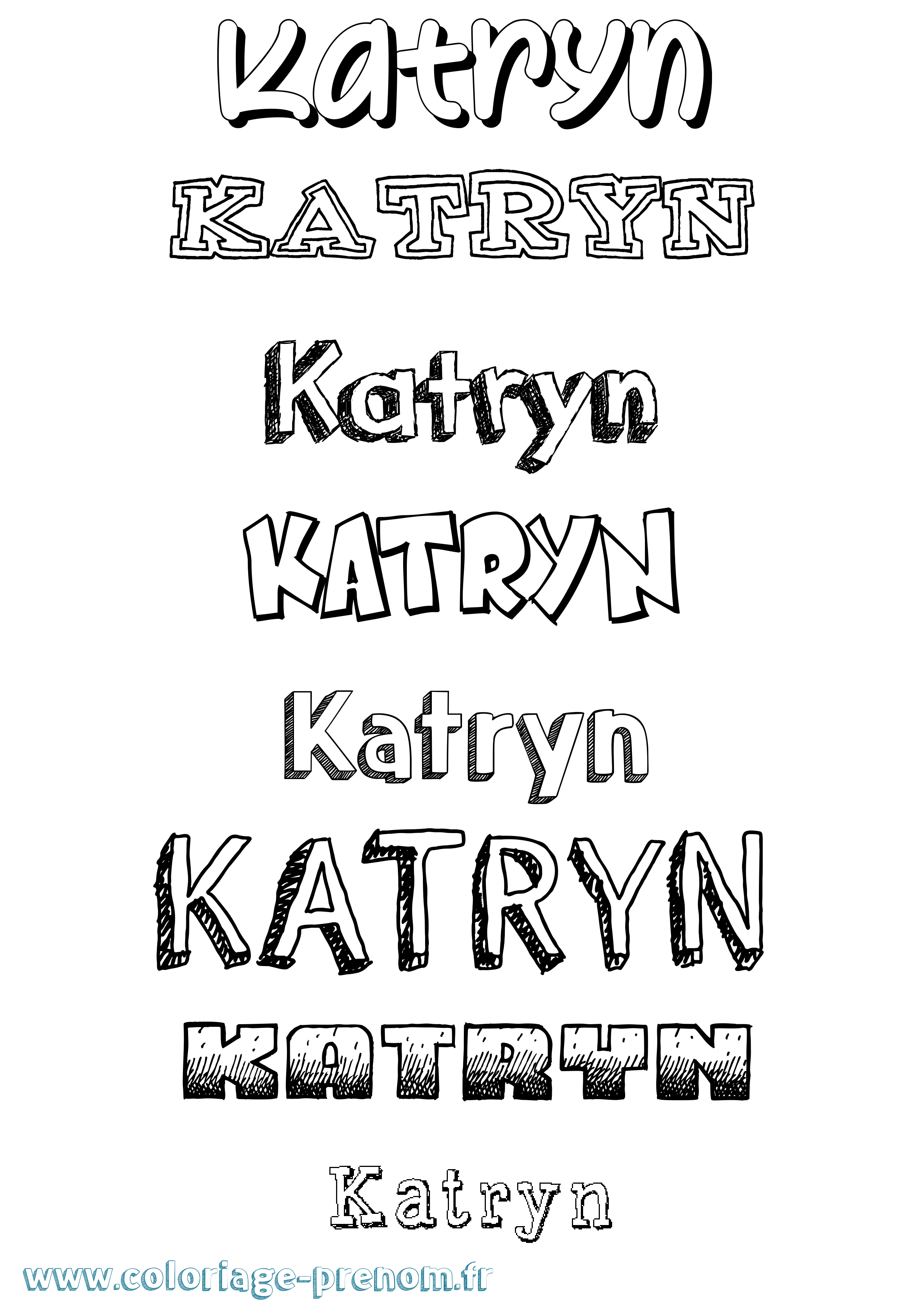 Coloriage Katryn Dessiné Coloriage prénom Katryn Dessiné