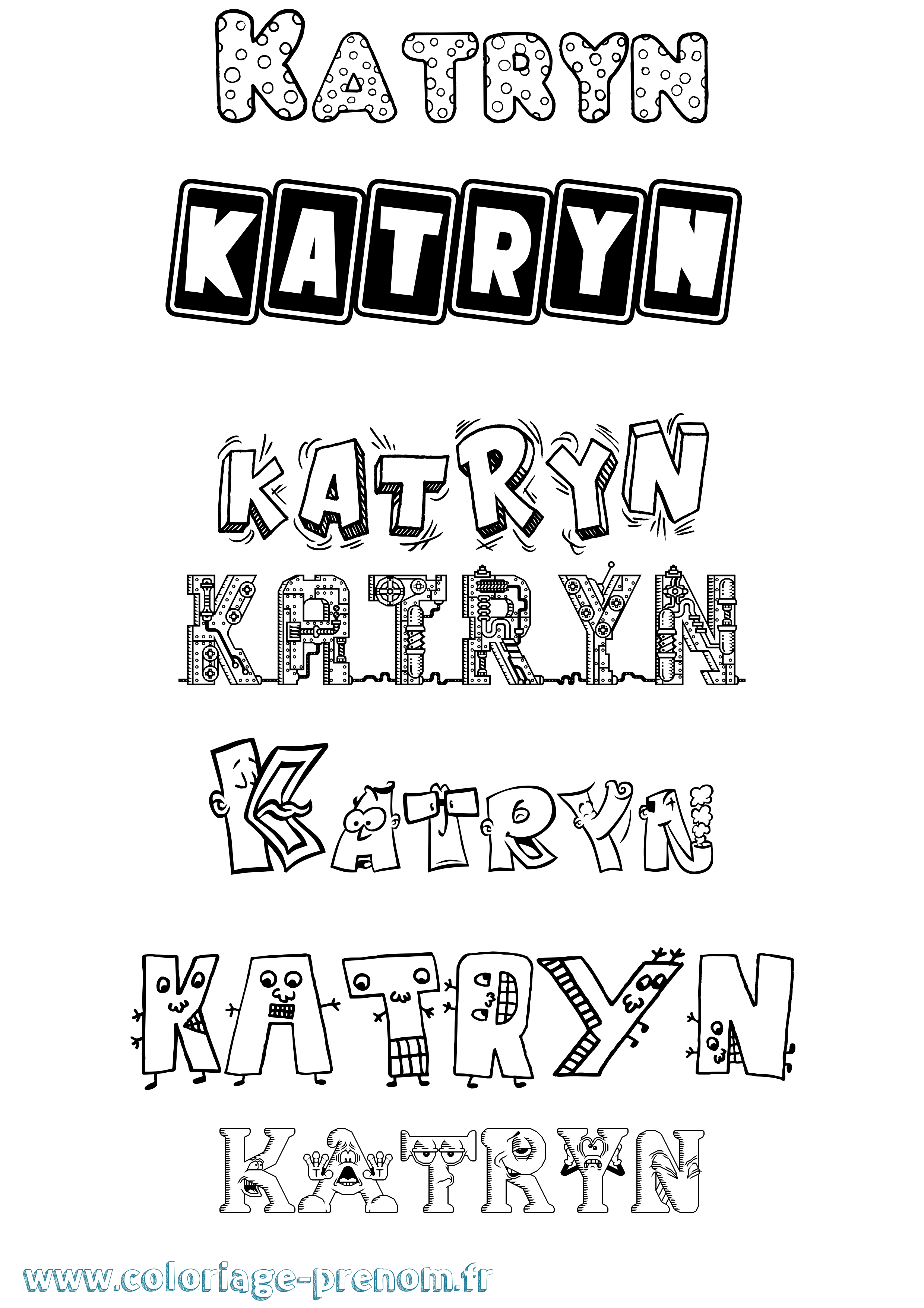 Coloriage Katryn Fun Coloriage prénom Katryn Fun