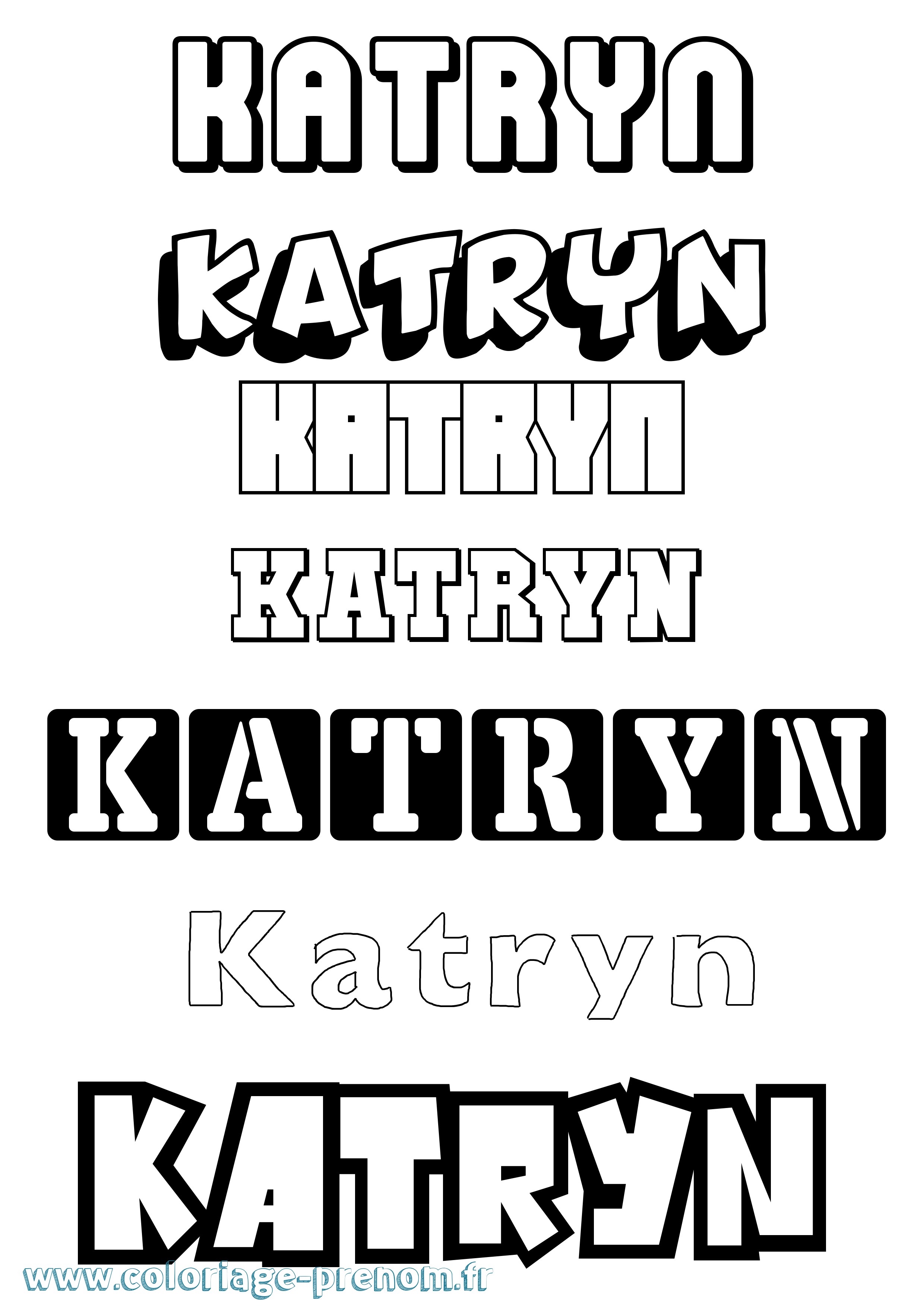 Coloriage Katryn Simple Coloriage prénom Katryn Simple