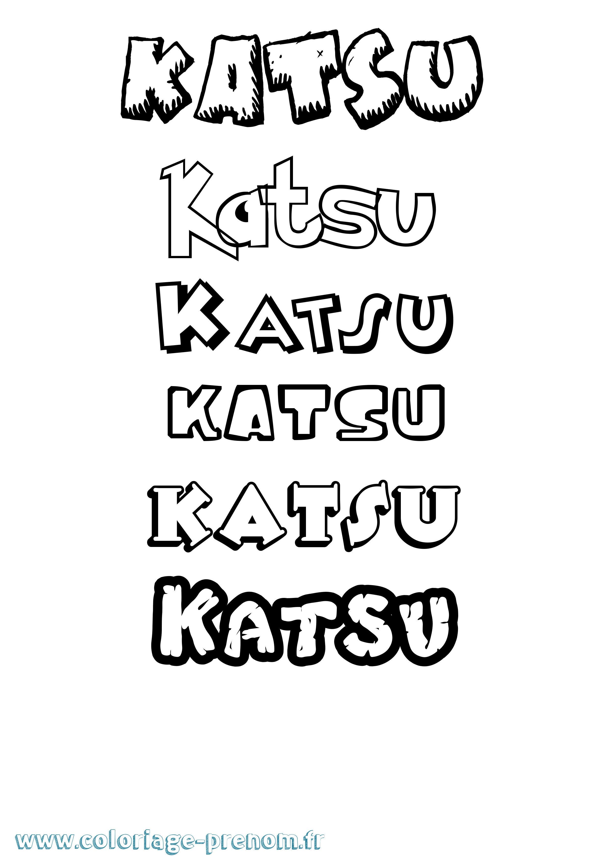 Coloriage Katsu Dessin Animé Coloriage prénom Katsu Dessin Animé