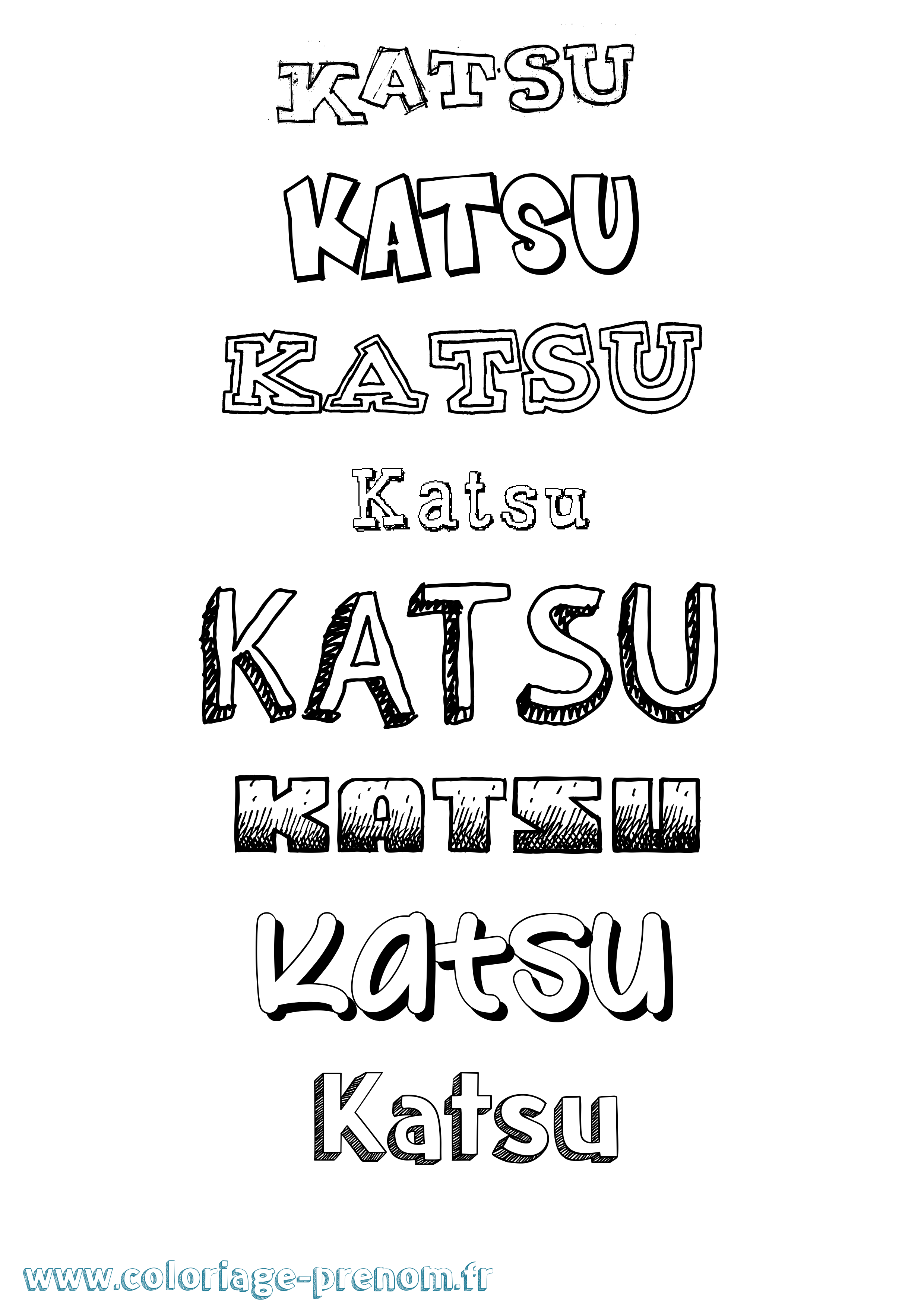 Coloriage Katsu Dessiné Coloriage prénom Katsu Dessiné