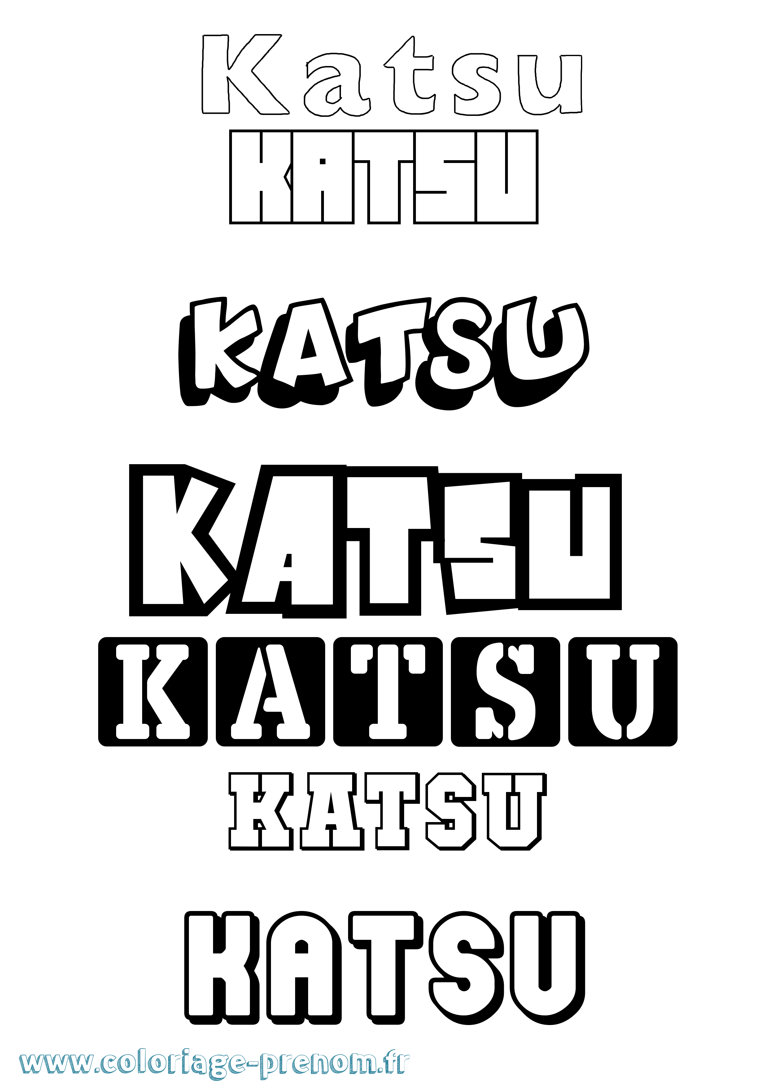 Coloriage Katsu Simple Coloriage prénom Katsu Simple