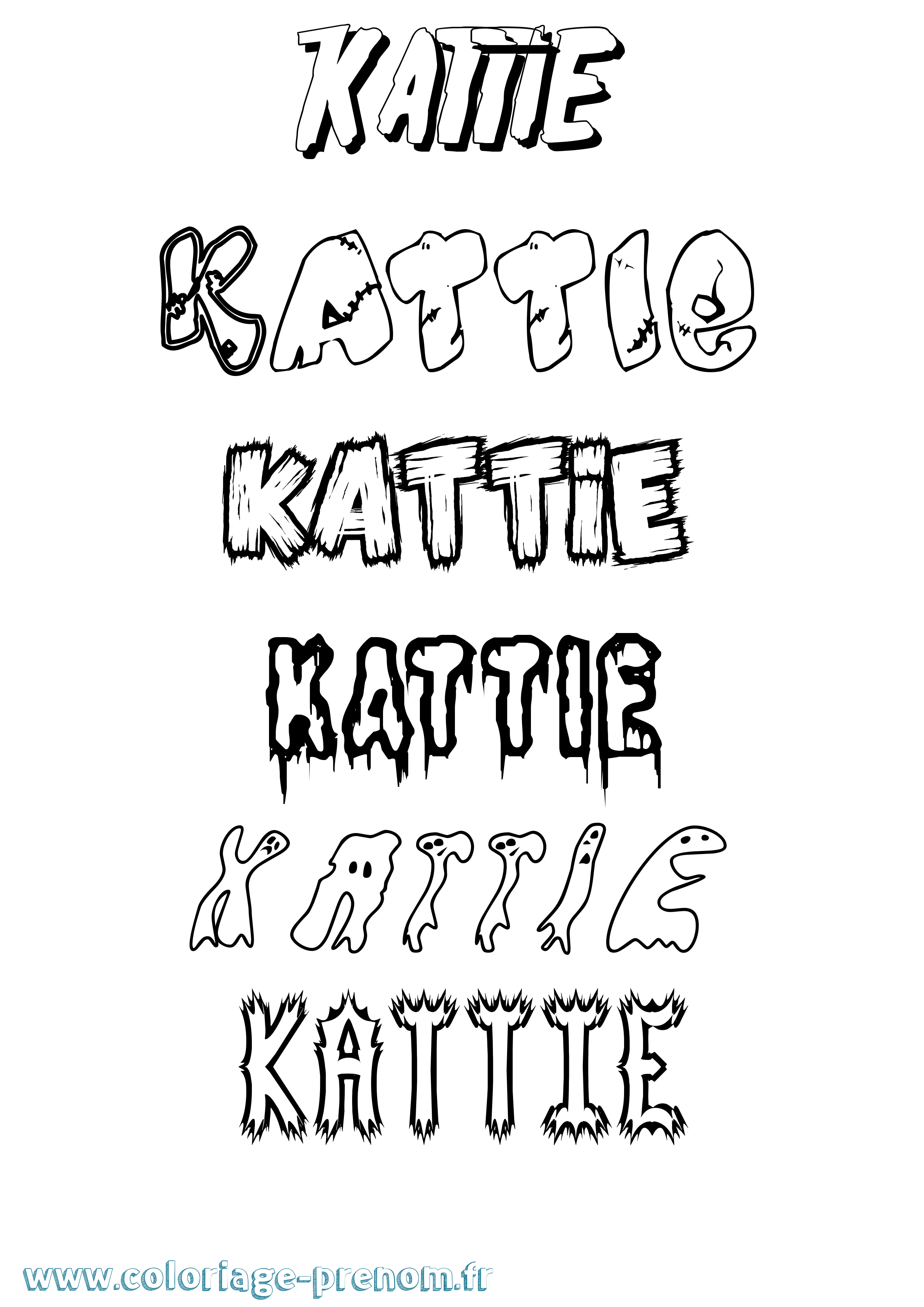 Coloriage Kattie Frisson Coloriage prénom Kattie Frisson