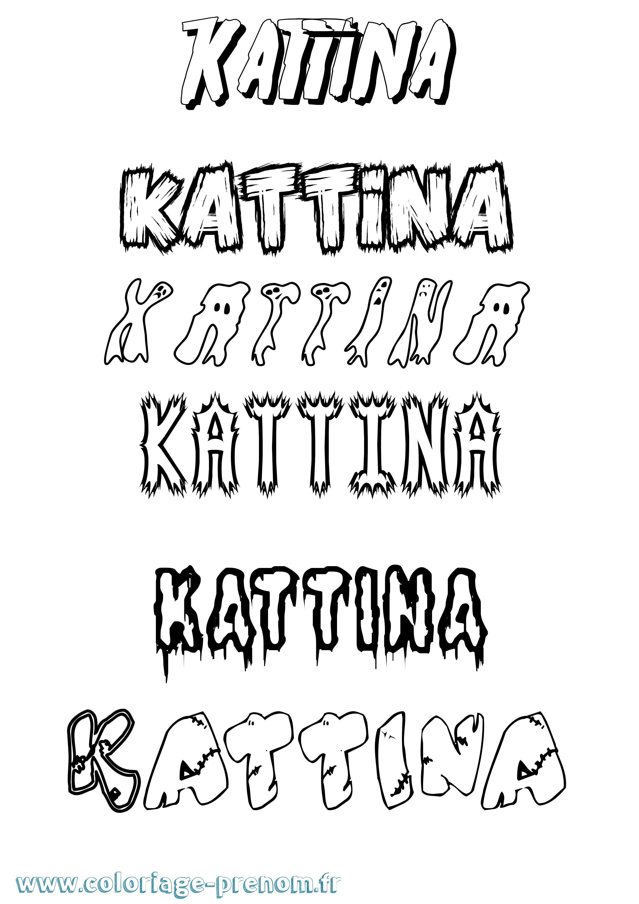 Coloriage Kattina Frisson Coloriage prénom Kattina Frisson