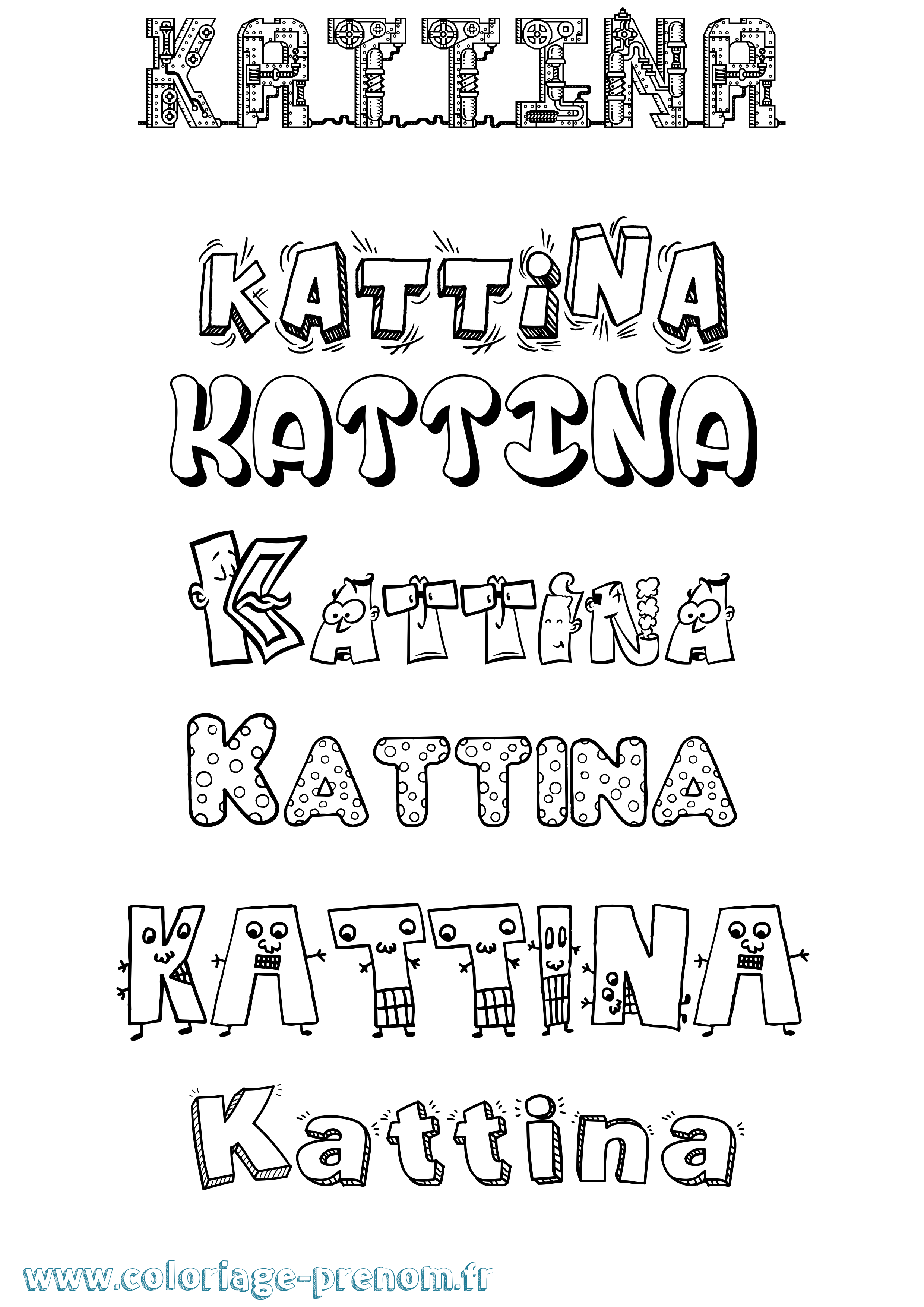 Coloriage Kattina Fun Coloriage prénom Kattina Fun
