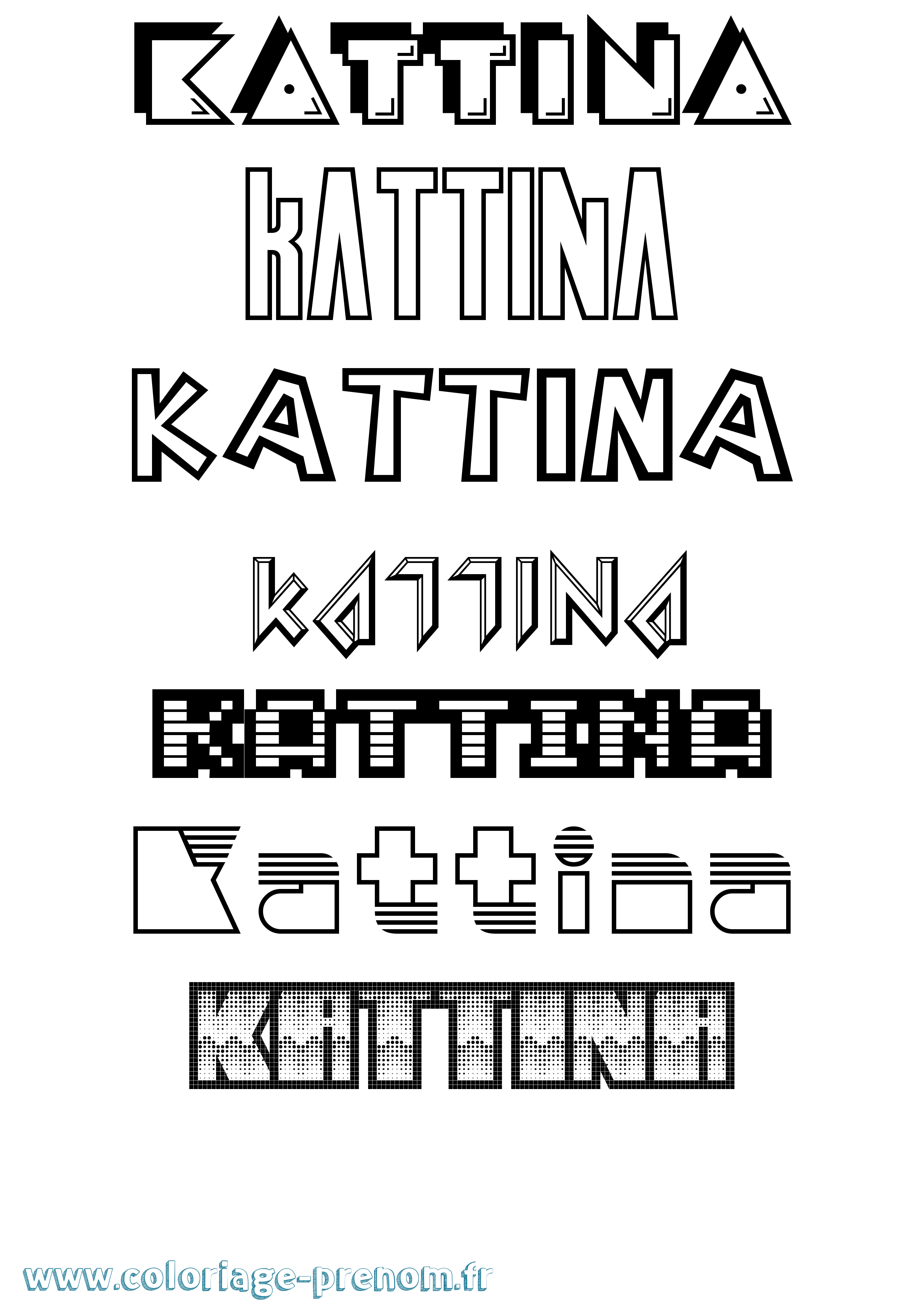 Coloriage Kattina Jeux Vidéos Coloriage prénom Kattina Jeux Vidéos