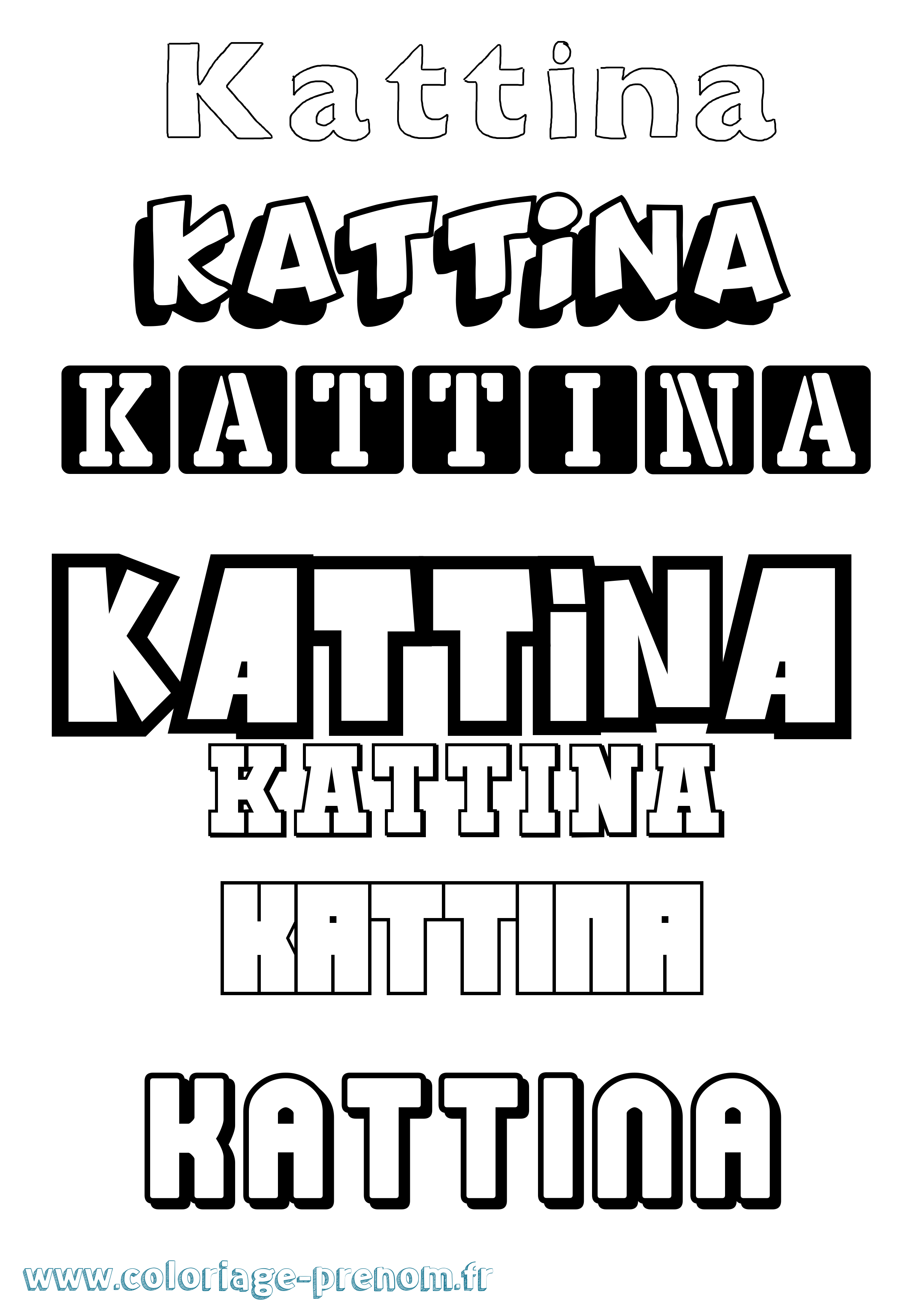 Coloriage Kattina Simple Coloriage prénom Kattina Simple