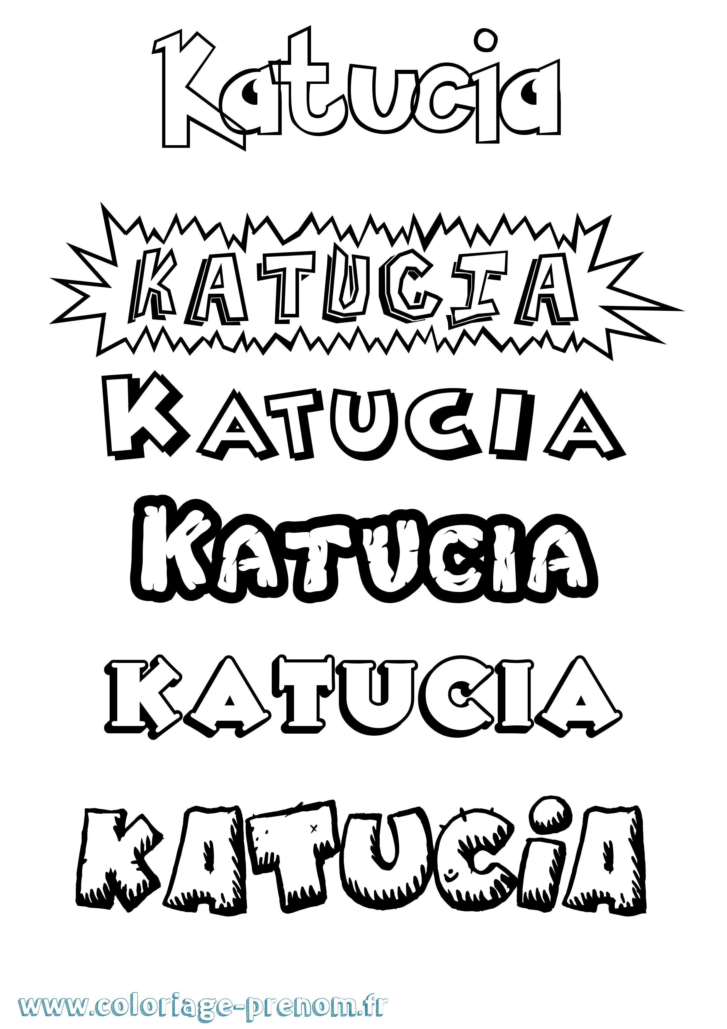 Coloriage Katucia Dessin Animé Coloriage prénom Katucia Dessin Animé