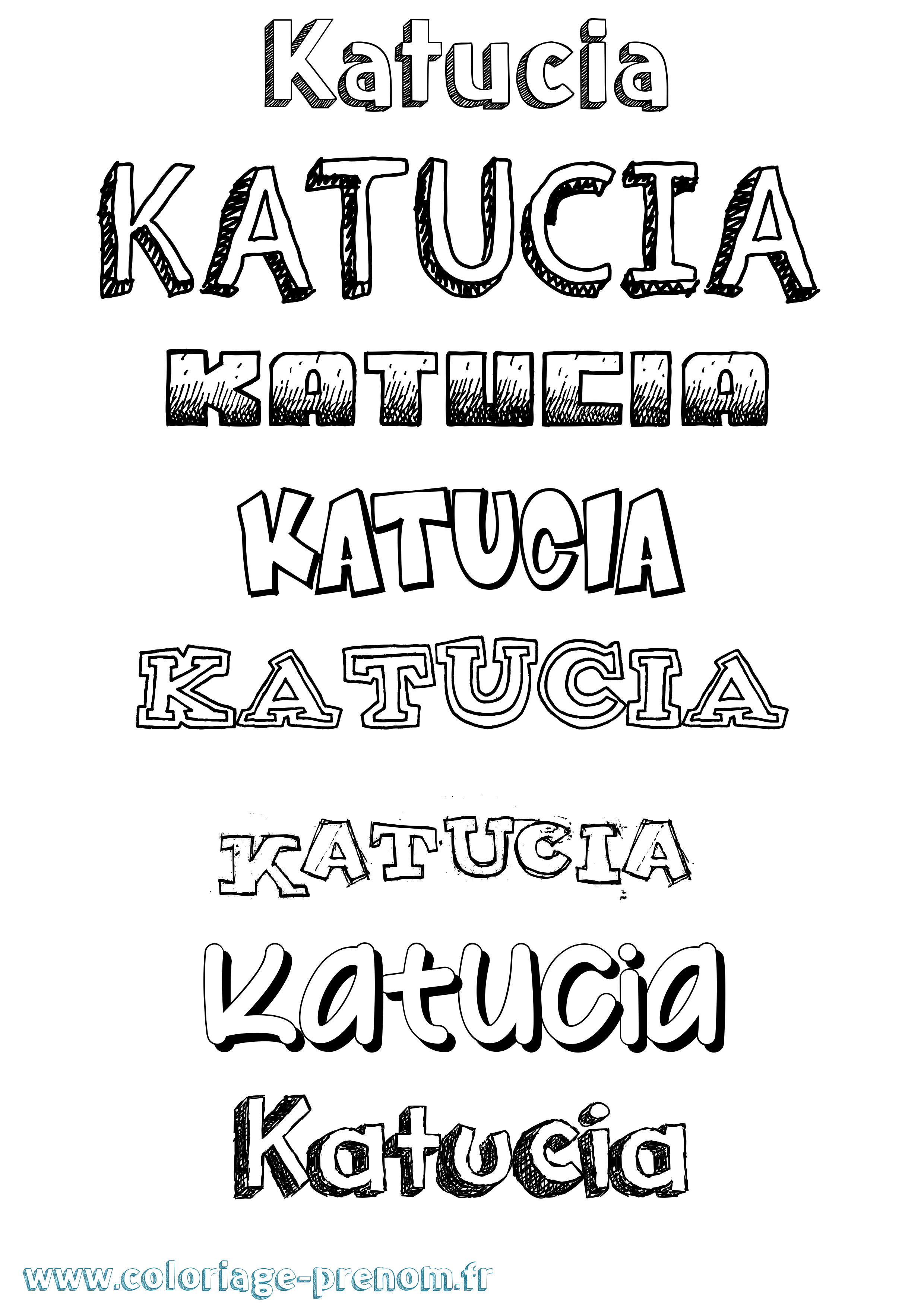 Coloriage Katucia Dessiné Coloriage prénom Katucia Dessiné