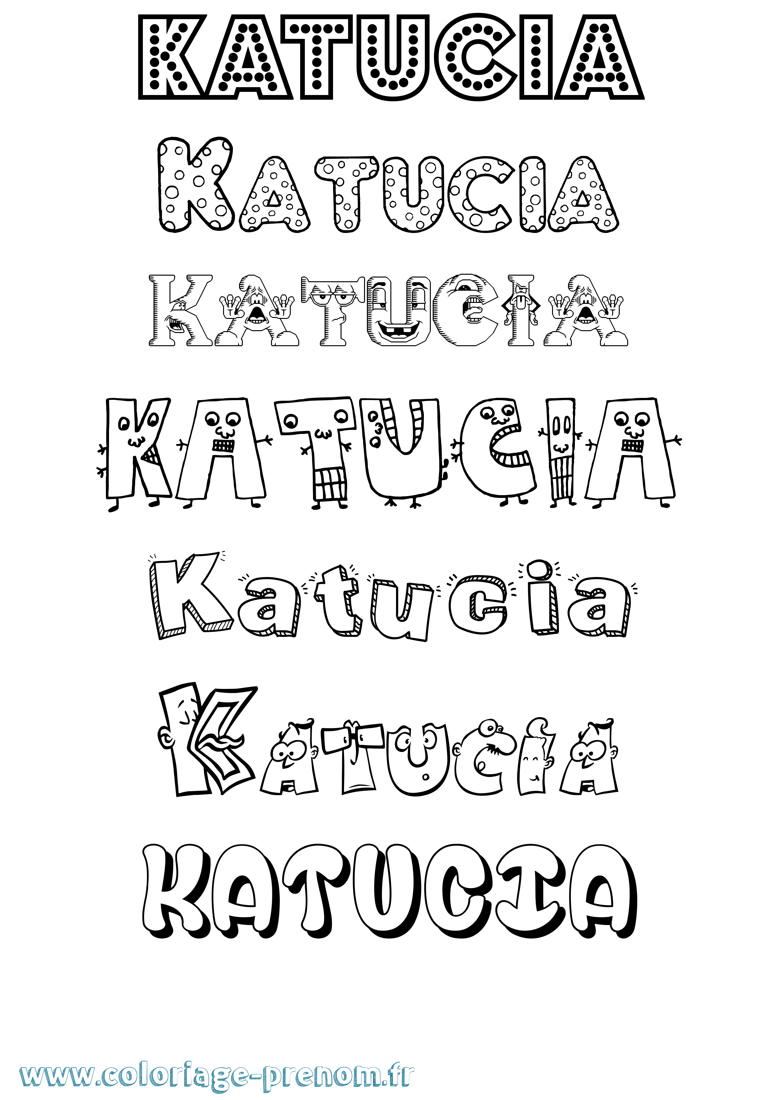 Coloriage Katucia Fun Coloriage prénom Katucia Fun