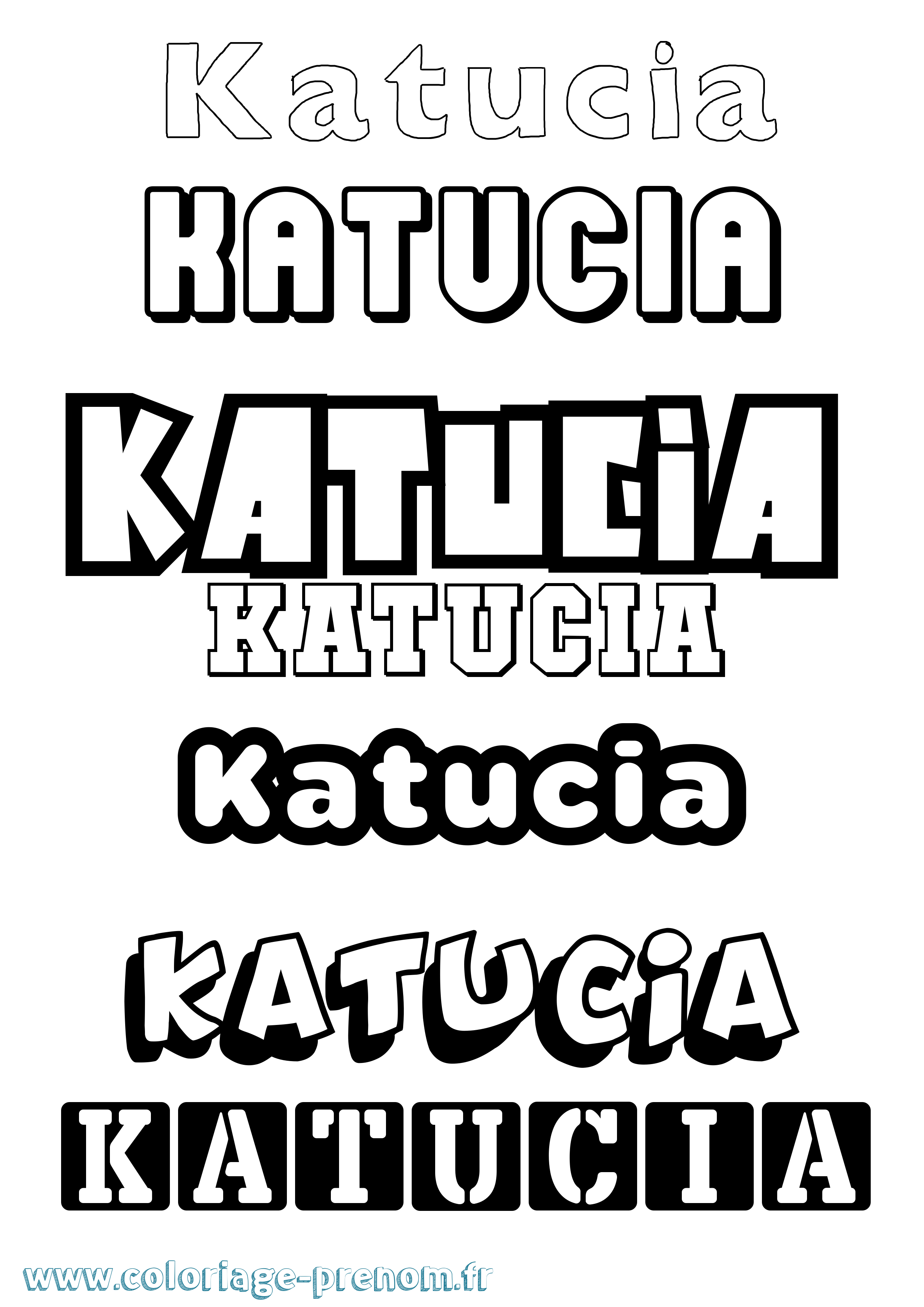 Coloriage Katucia Simple Coloriage prénom Katucia Simple