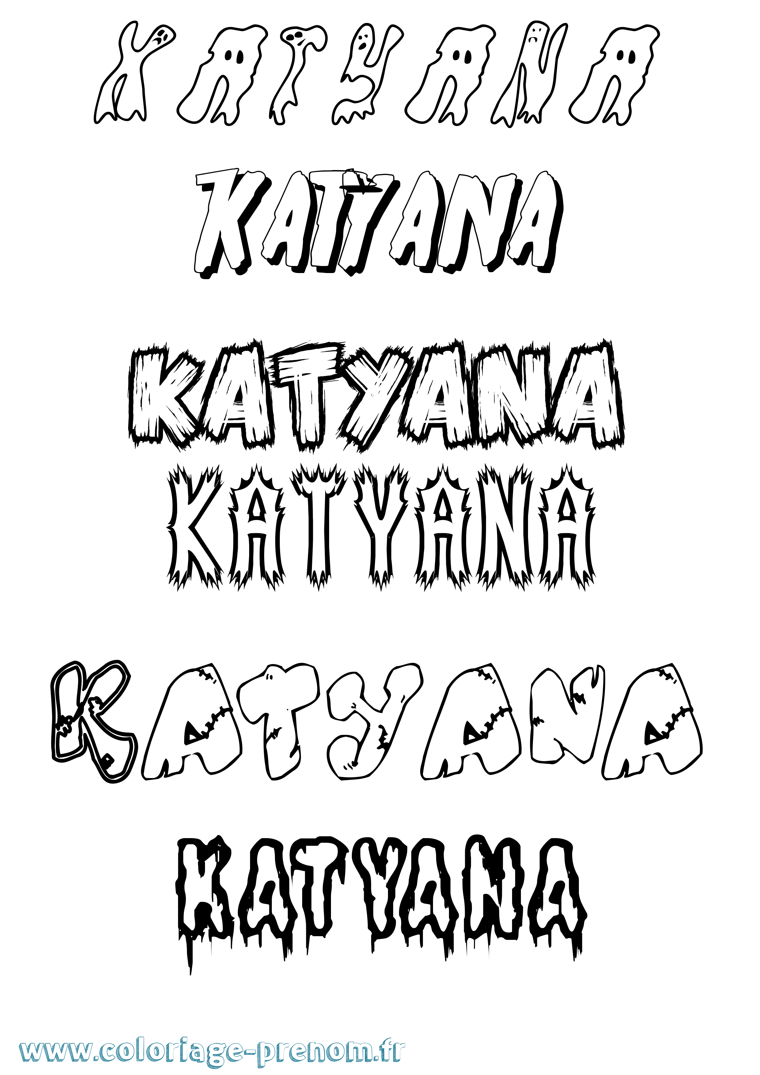 Coloriage Katyana Frisson Coloriage prénom Katyana Frisson
