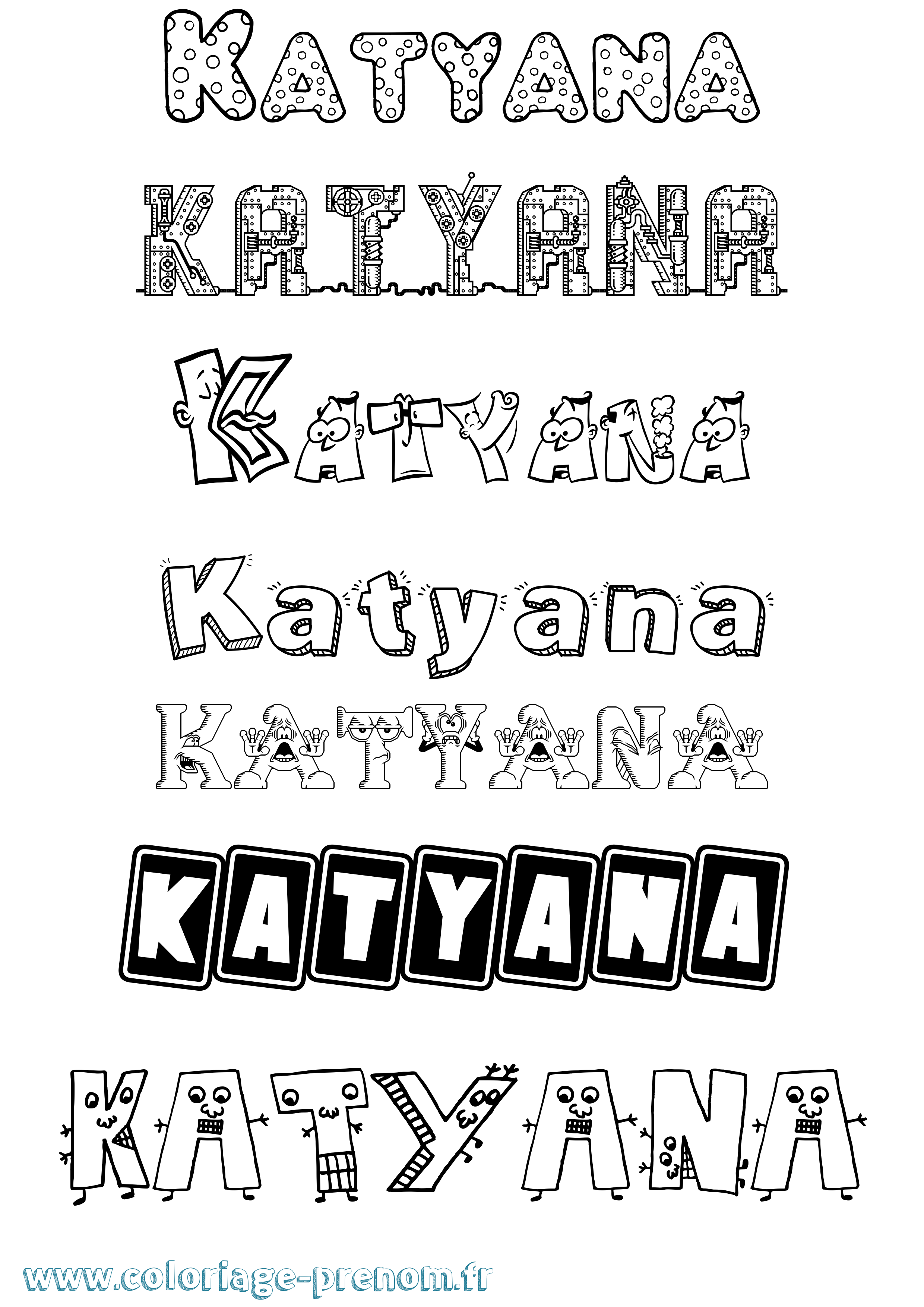 Coloriage Katyana Fun Coloriage prénom Katyana Fun