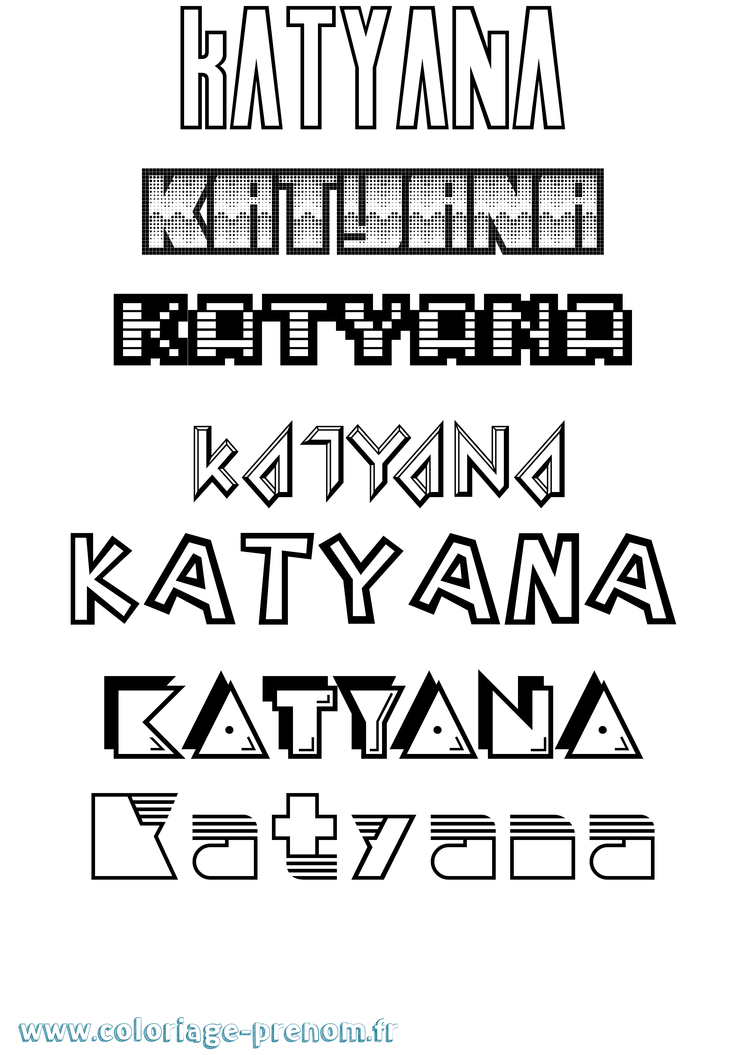Coloriage Katyana Jeux Vidéos Coloriage prénom Katyana Jeux Vidéos
