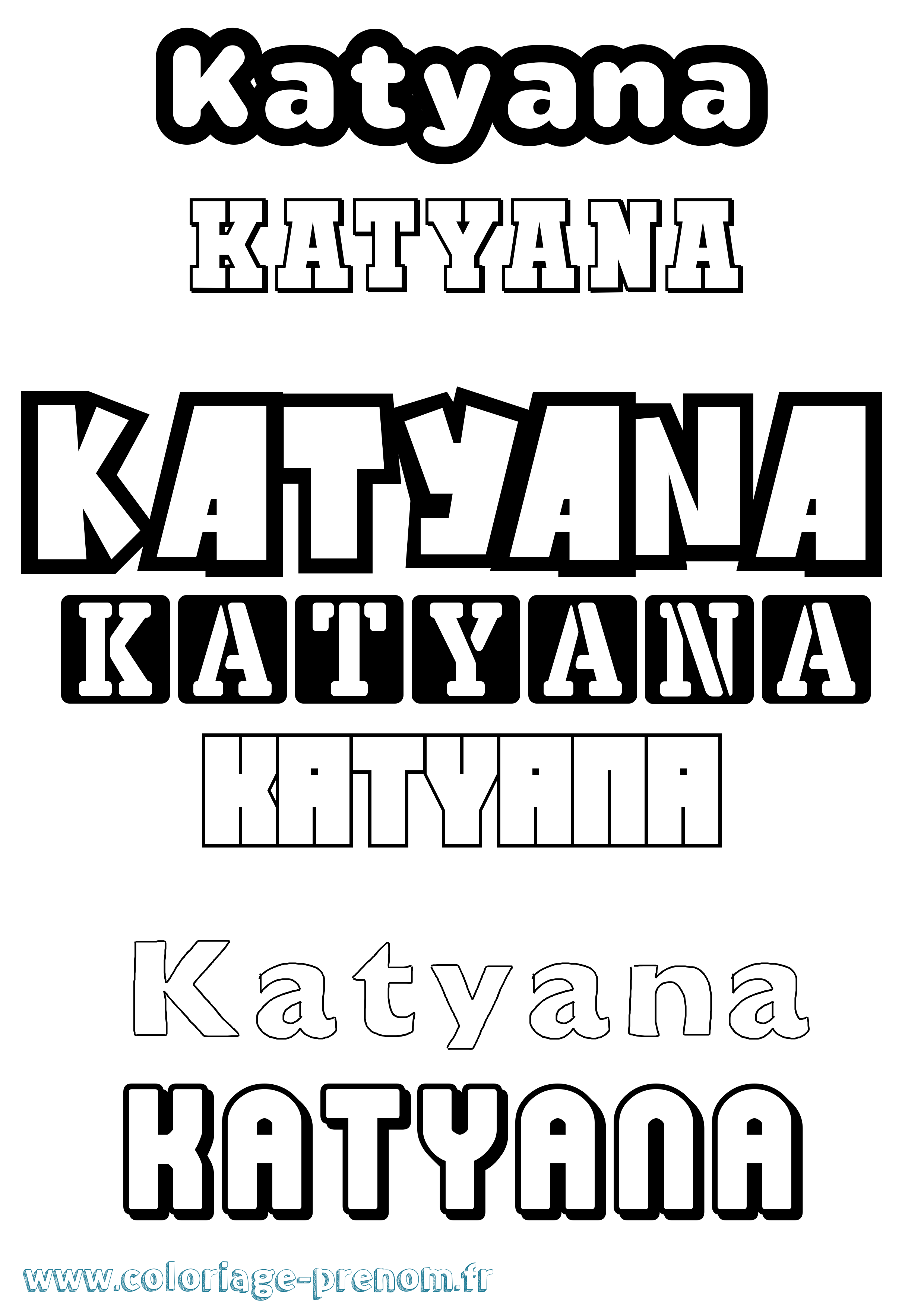 Coloriage Katyana Simple Coloriage prénom Katyana Simple