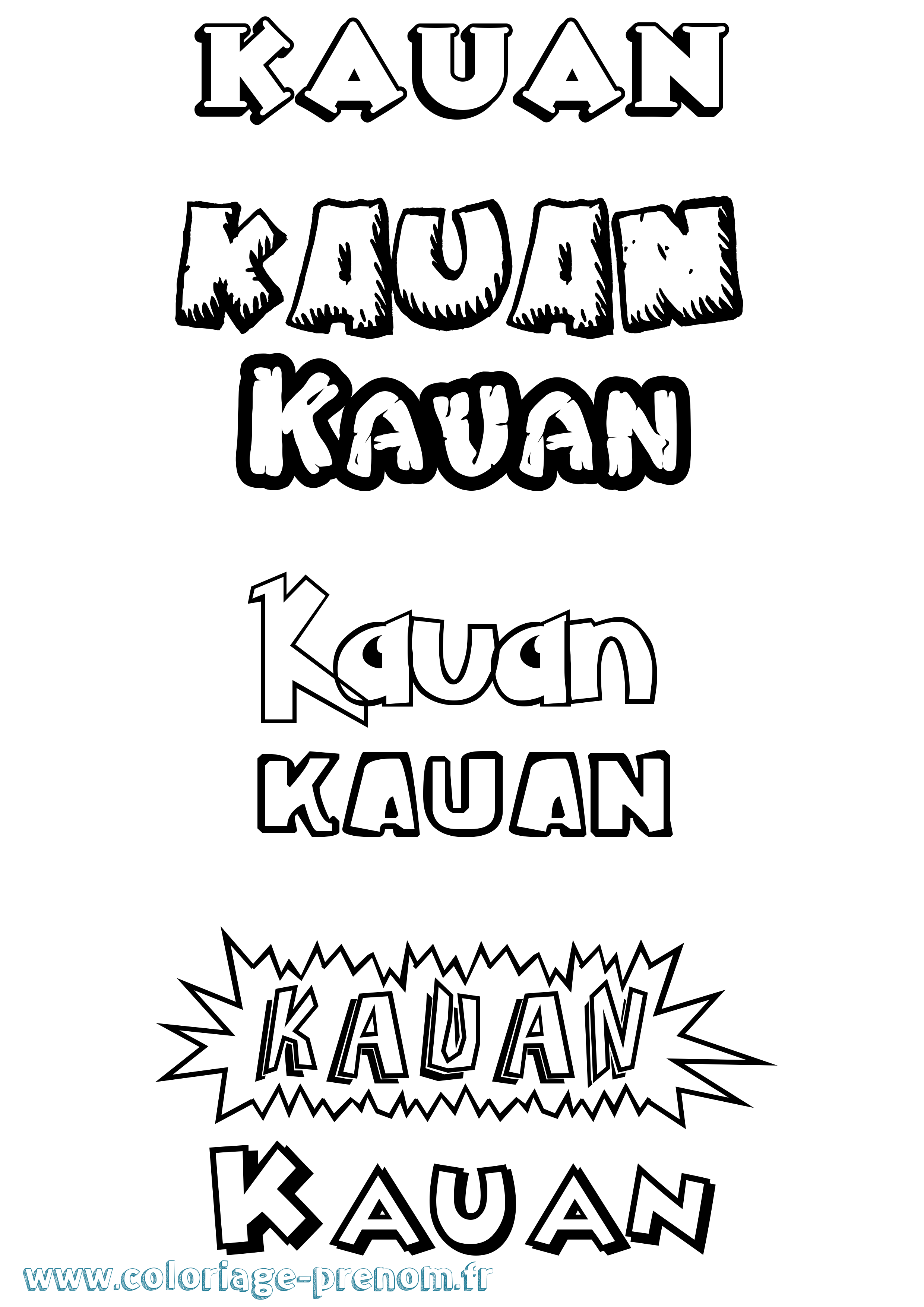 Coloriage Kauan Dessin Animé Coloriage prénom Kauan Dessin Animé